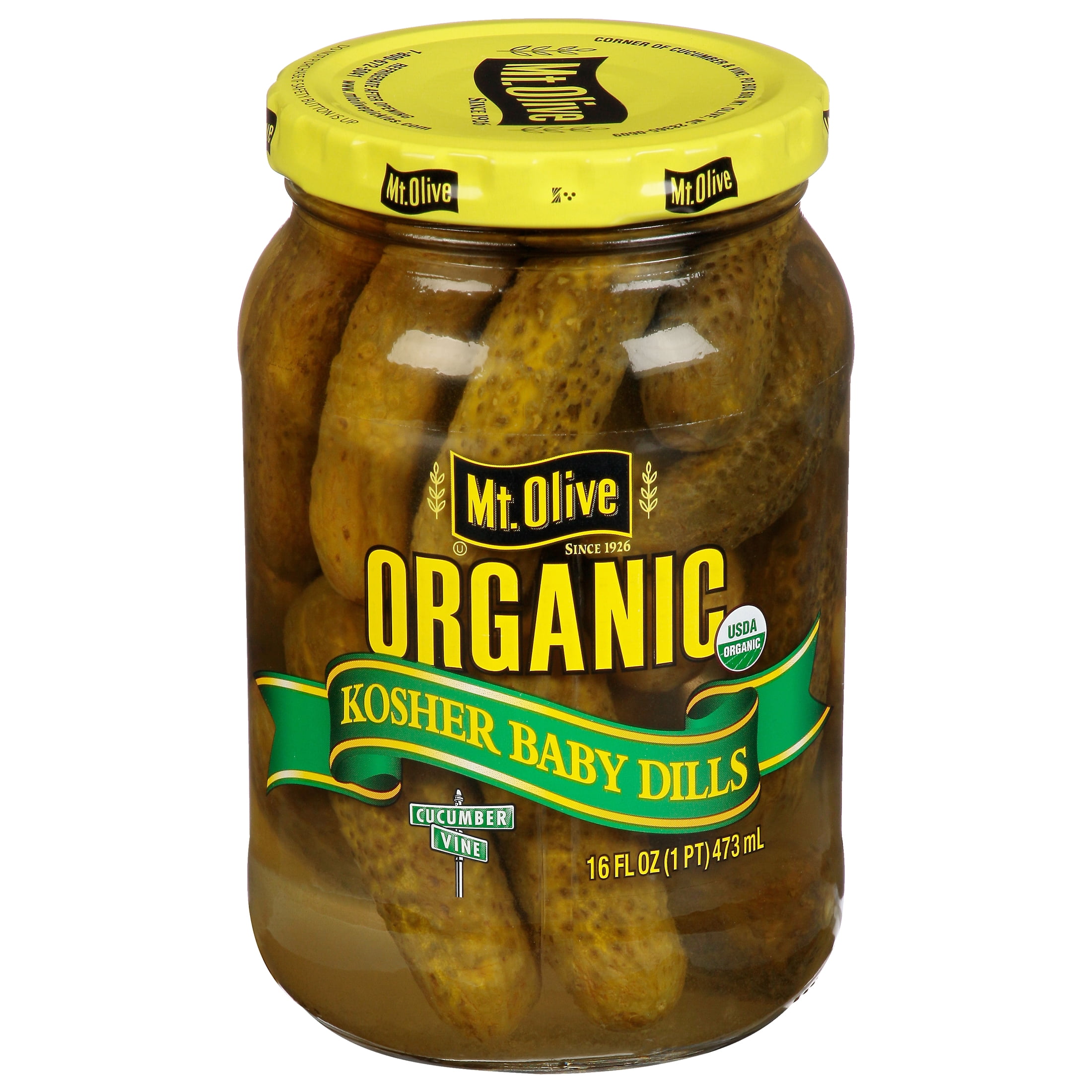 Mt. Olive Organic Kosher Whole Baby Dill Pickles (3 Pack, 16 fl oz) 2r01w