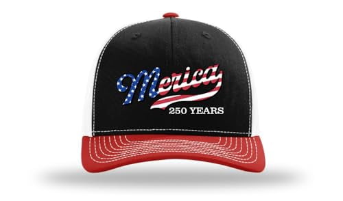 Trenz Shirt Company Patriotic USA Flag 'Merica Beer Logo Embroidered Mesh Back Trucker Hat (Black, One Size) czw8c