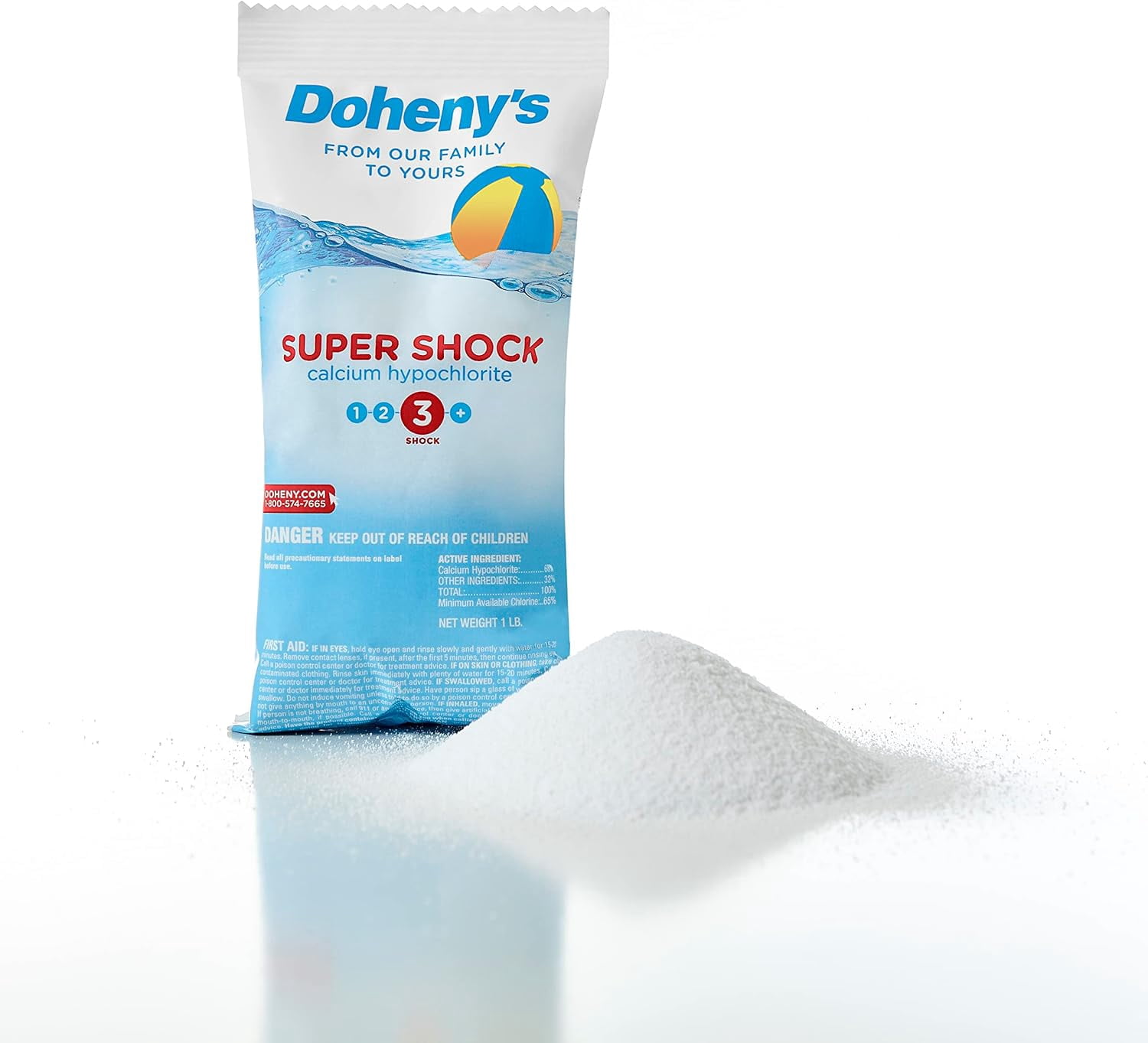 Doheny's 68% Cal-Hypo Pool Shock, Fast-Dissolving Granular Chlorine (White, 24 lb Pack) yp63d