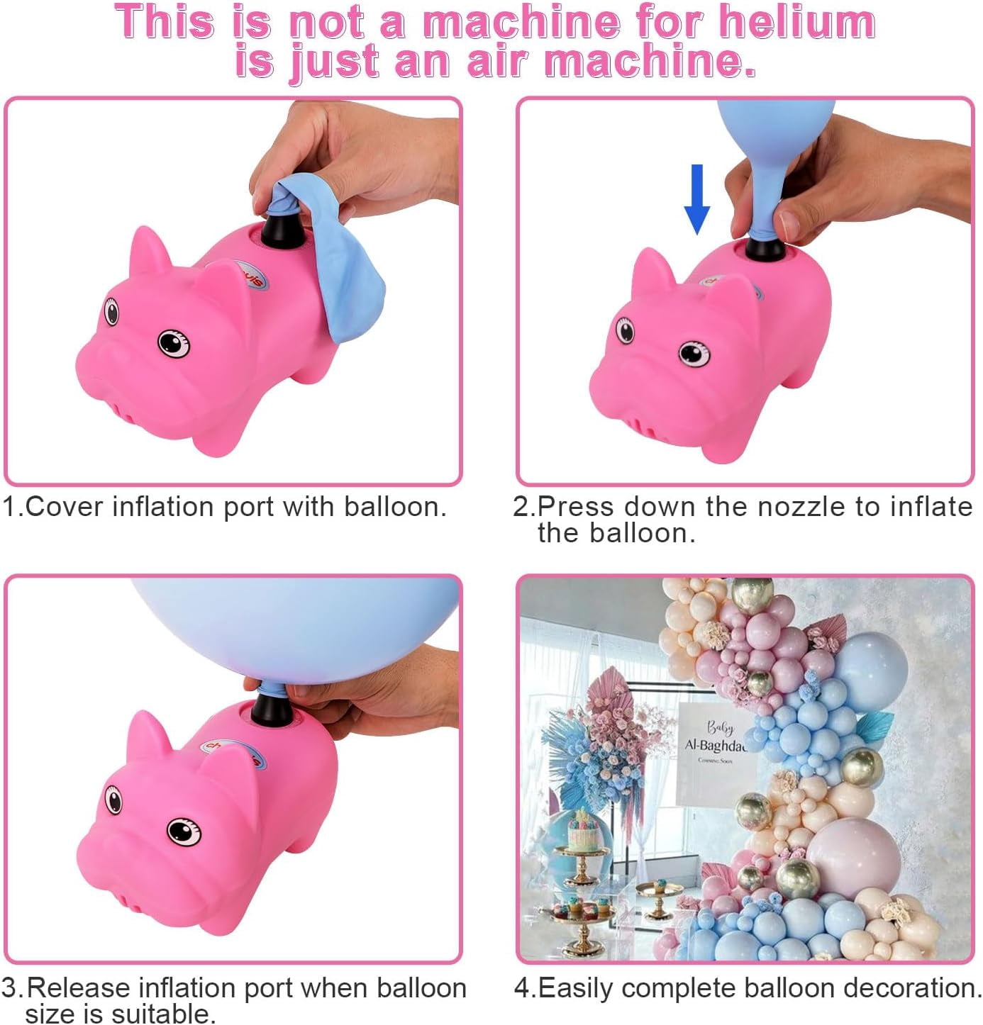 Chamvis Balloon Arch Kit with Electric Balloon Pump, Adjustable Stand Frame for Wedding and Party Decor (17 in Pole) hejue