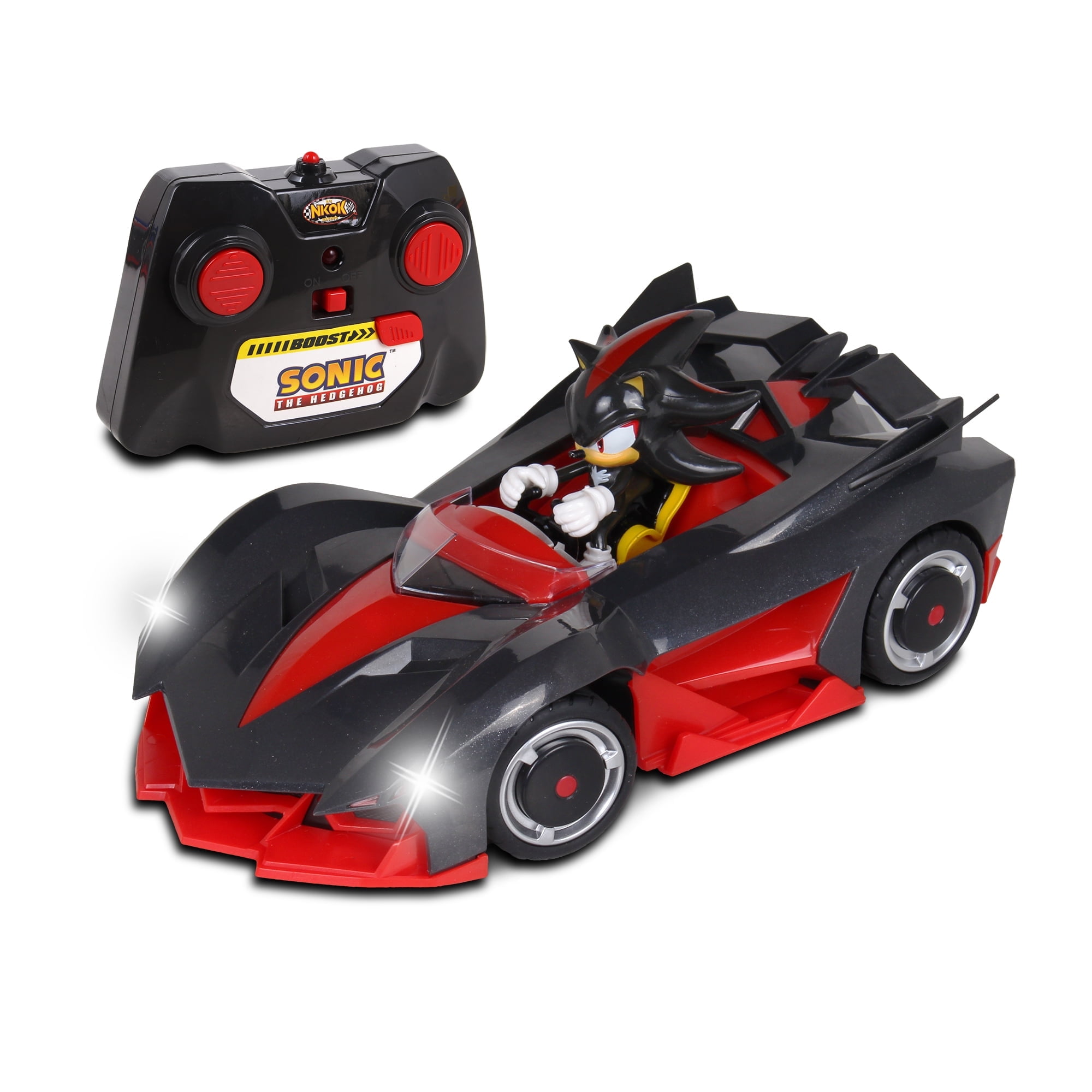 Sonic Racing CrossWorlds RC Car with Turbo Boost and LED Lights (Shadow, Black) ep942