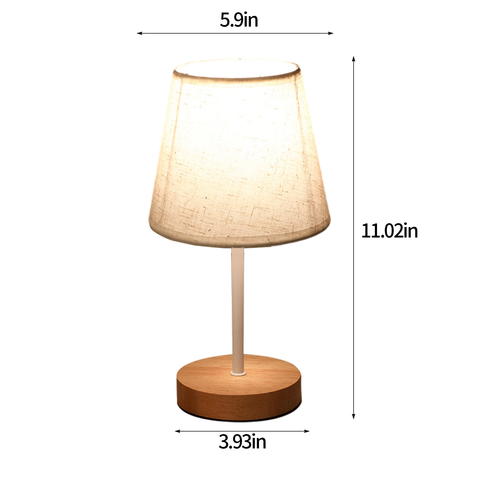 Ikohbadg Minimalist Bedside Table Lamp, Modern Nightstand Desk Light with Fabric Linen Shade (Beige, 14 in Height) xnn5i