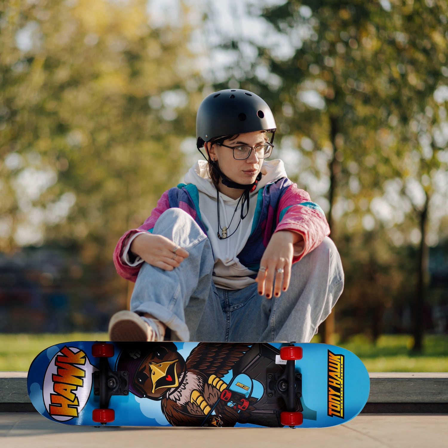 Tony Hawk 31-inch Complete Skateboard for Beginners (Black, 31 in x 7.5 in) 6wzhj