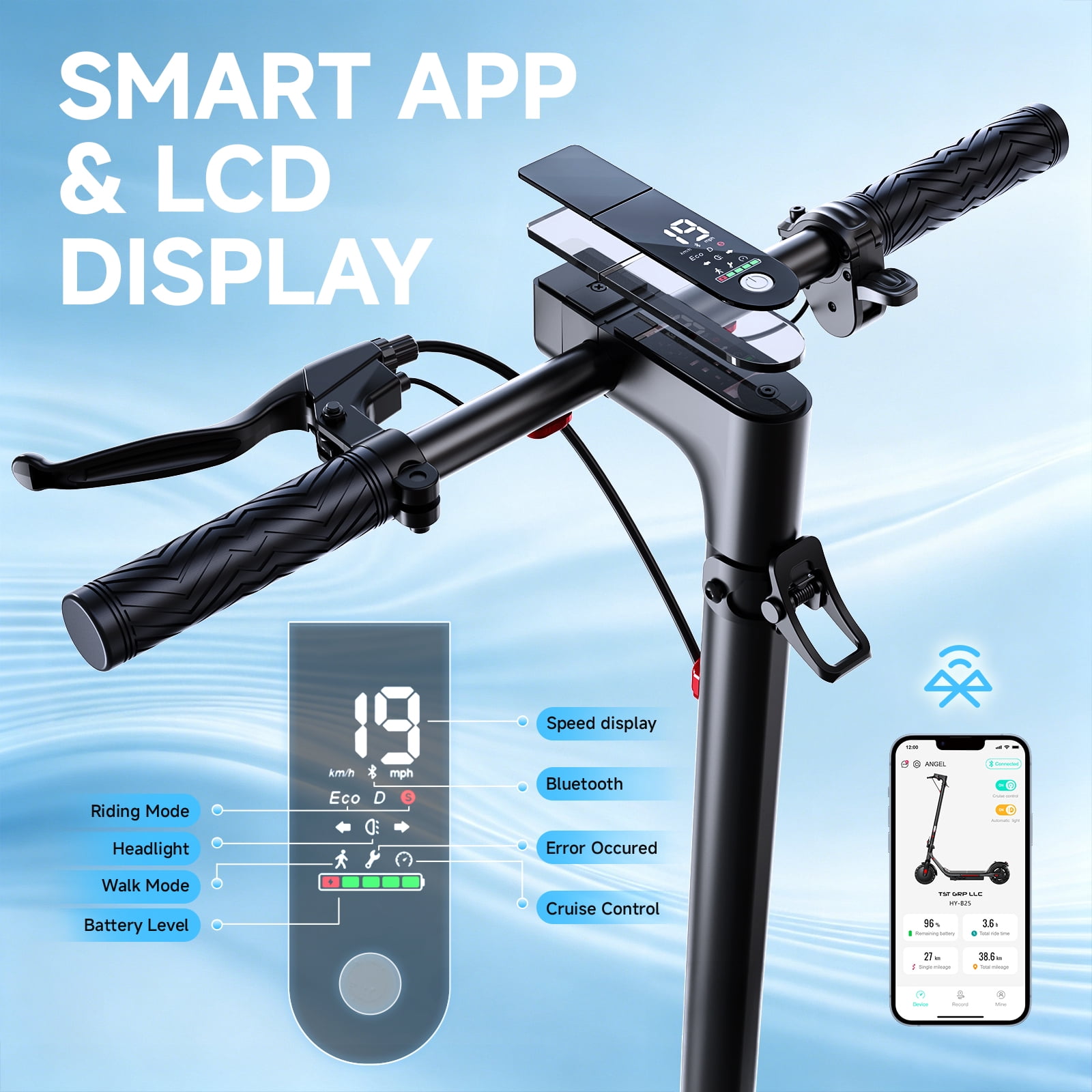 SISIGAD Electric Scooter for Adults, Foldable Commuter Scooter with 500W Motor, 19 MPH Max Speed (Green, 8.5 in) 4tsbn