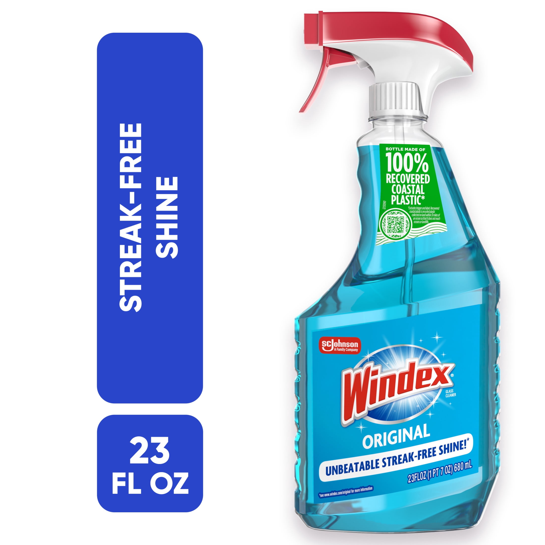 Windex Glass, Window, and Mirror Cleaner, Streak-Free Shine, Original Blue (23 fl oz) pmuyv
