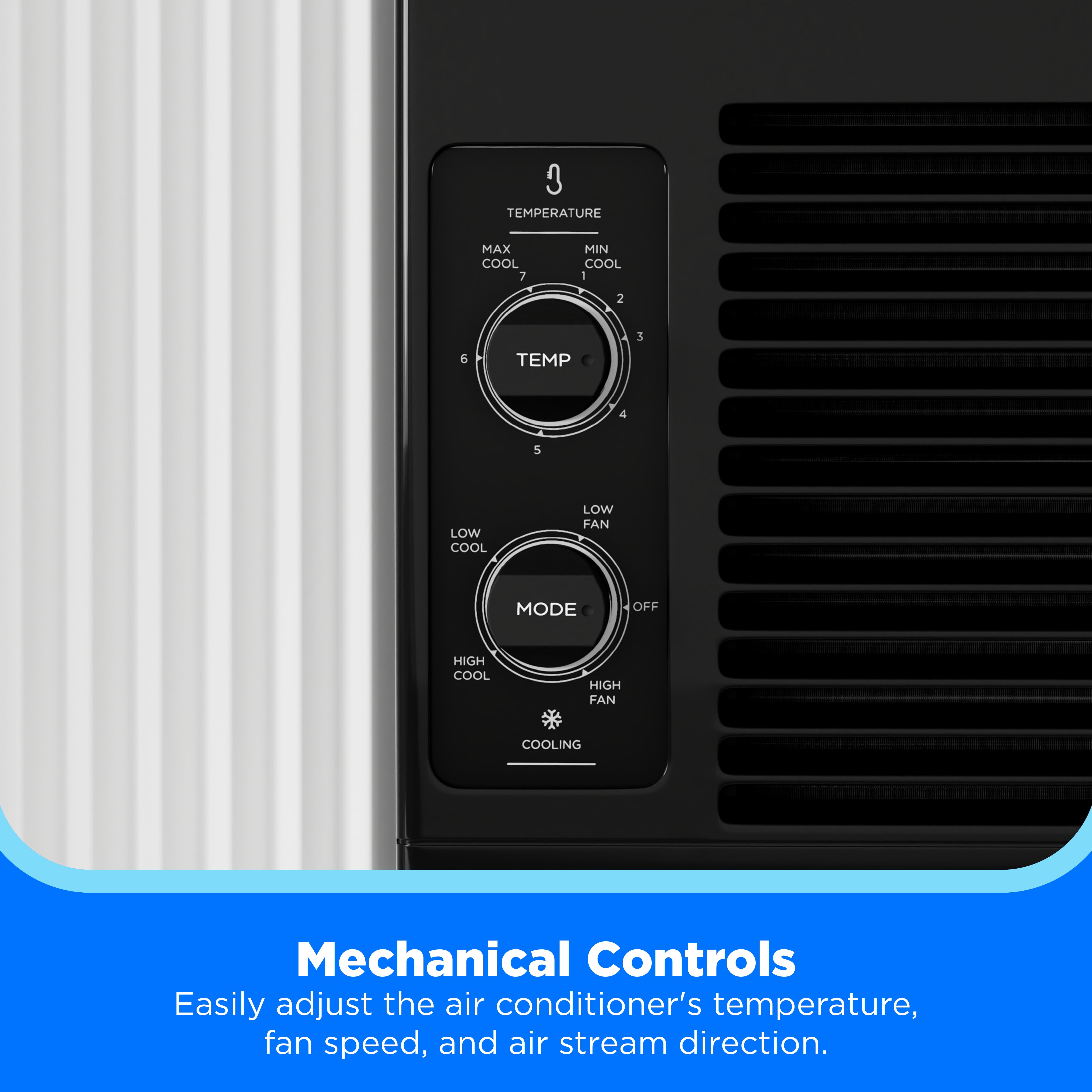Midea 5,000 BTU Mechanical Window Air Conditioner for Small Rooms (Black, 150 sq ft) wly55