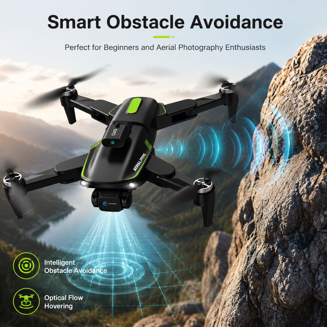 VILINICE 1080P FPV Quadcopter Drone with Dual Cameras, Brushless Motor, Obstacle Avoidance, Foldable Design (Black, 1 Pack) 1wxrh - Image 3