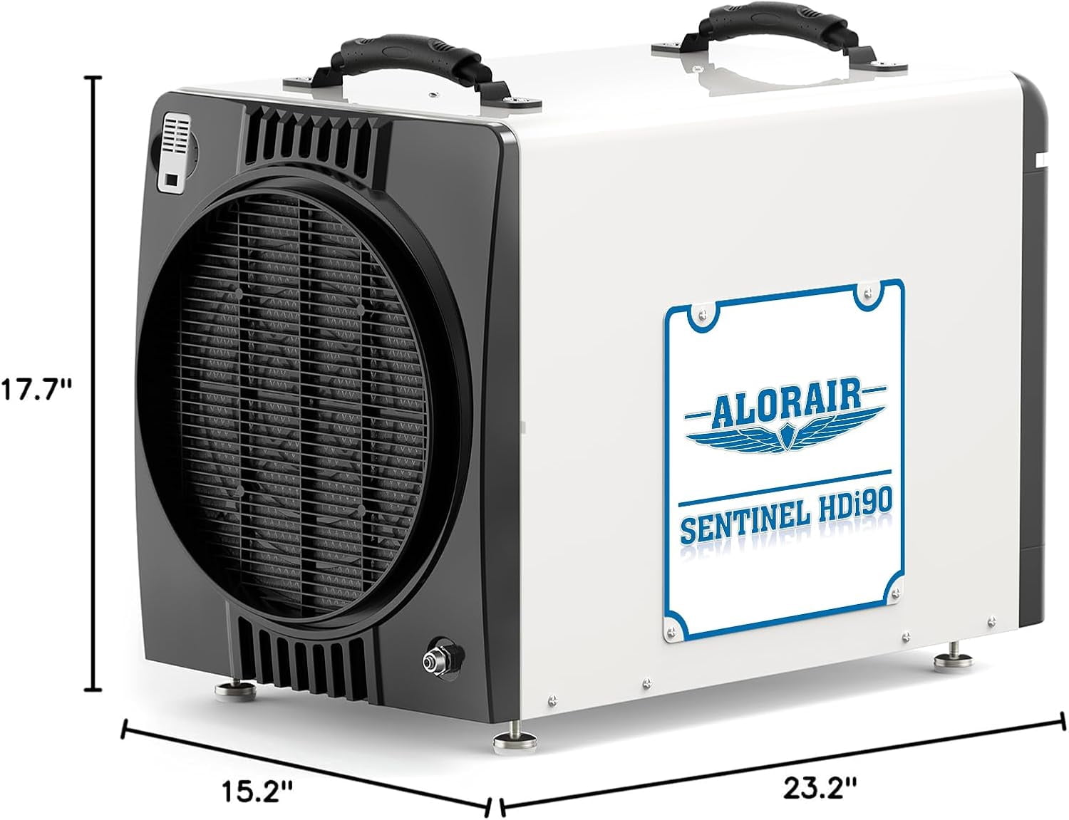 AlorAir Commercial Dehumidifier for Basement and Crawl Space with Built-in Pump and Drain Hose (White, 198 PPD) heqtw