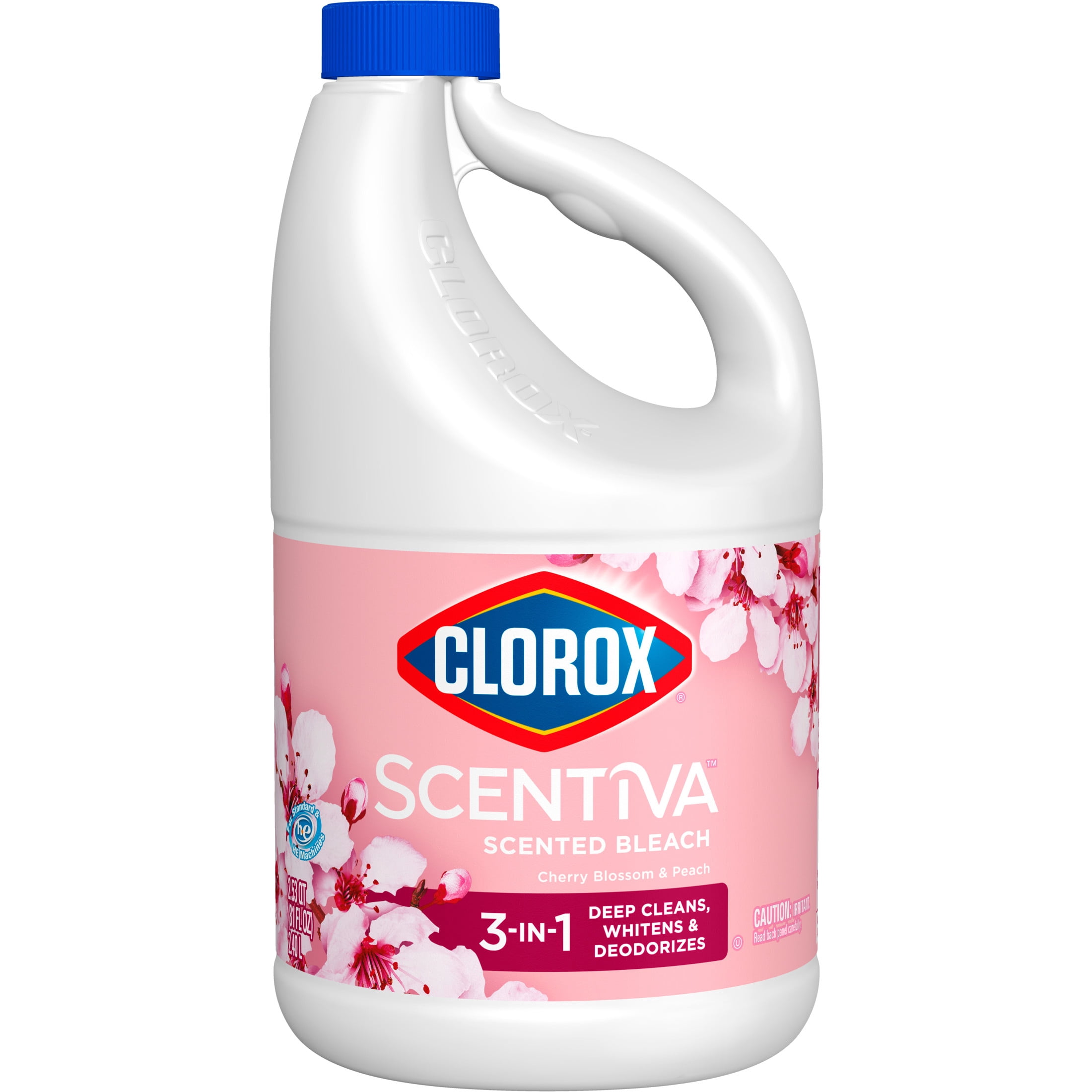 Clorox Scentiva Scented Bleach, Cherry Blossom and Peach, Deep Cleaning and Whitening Formula (81 fl oz) 3zoe2