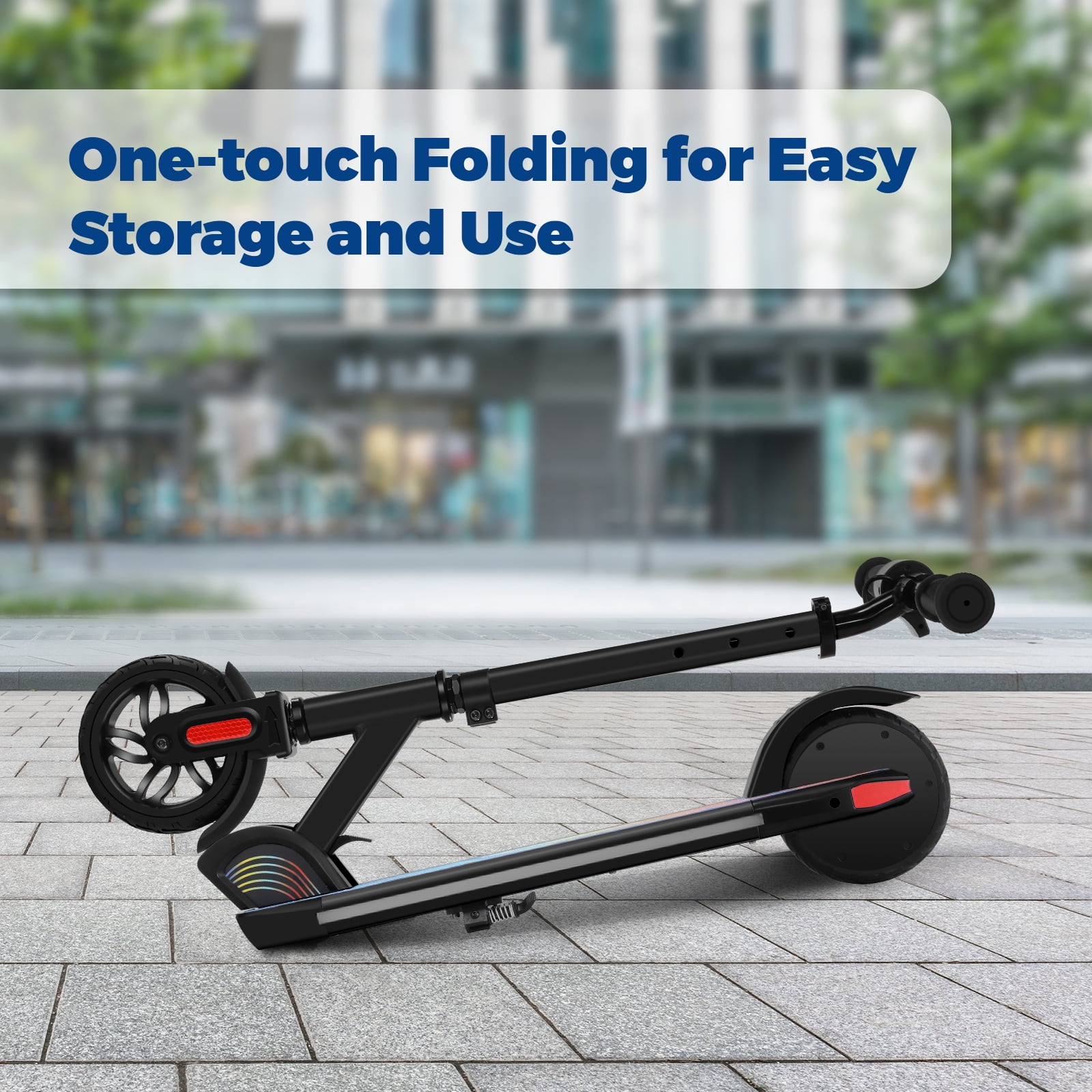 SANOPY 150W Electric Scooter for Kids, Adjustable Height & Speed, LED Display, Foldable (Black, 132 lb Max Load) fk3vk