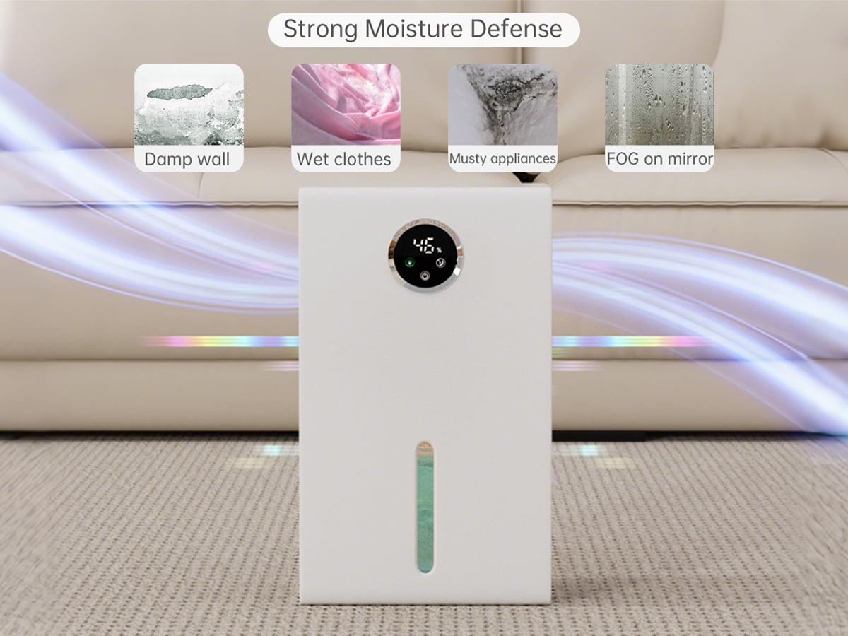Topteng Dehumidifier for Home, Quiet Portable Air Dryer with LED Touch Screen and 7-Color Ambient Light (White, 120 oz) iqgjl