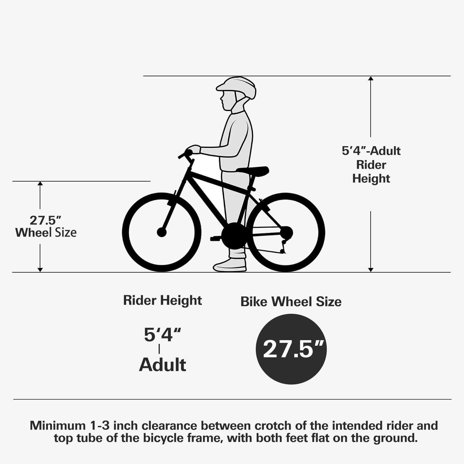 Hykolity 27.5 in Mountain Bike, 18-Speed Full Suspension Off-Road Bicycle for Adults (White, 27.5 in) 595gz
