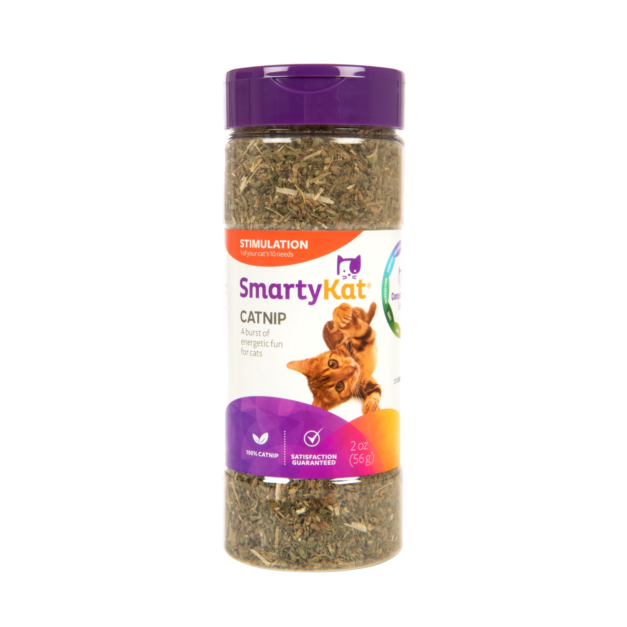 SmartyKat Organic Catnip for Cats, Premium Potent Herb for Playtime Stimulation (2 oz) 2ym5j