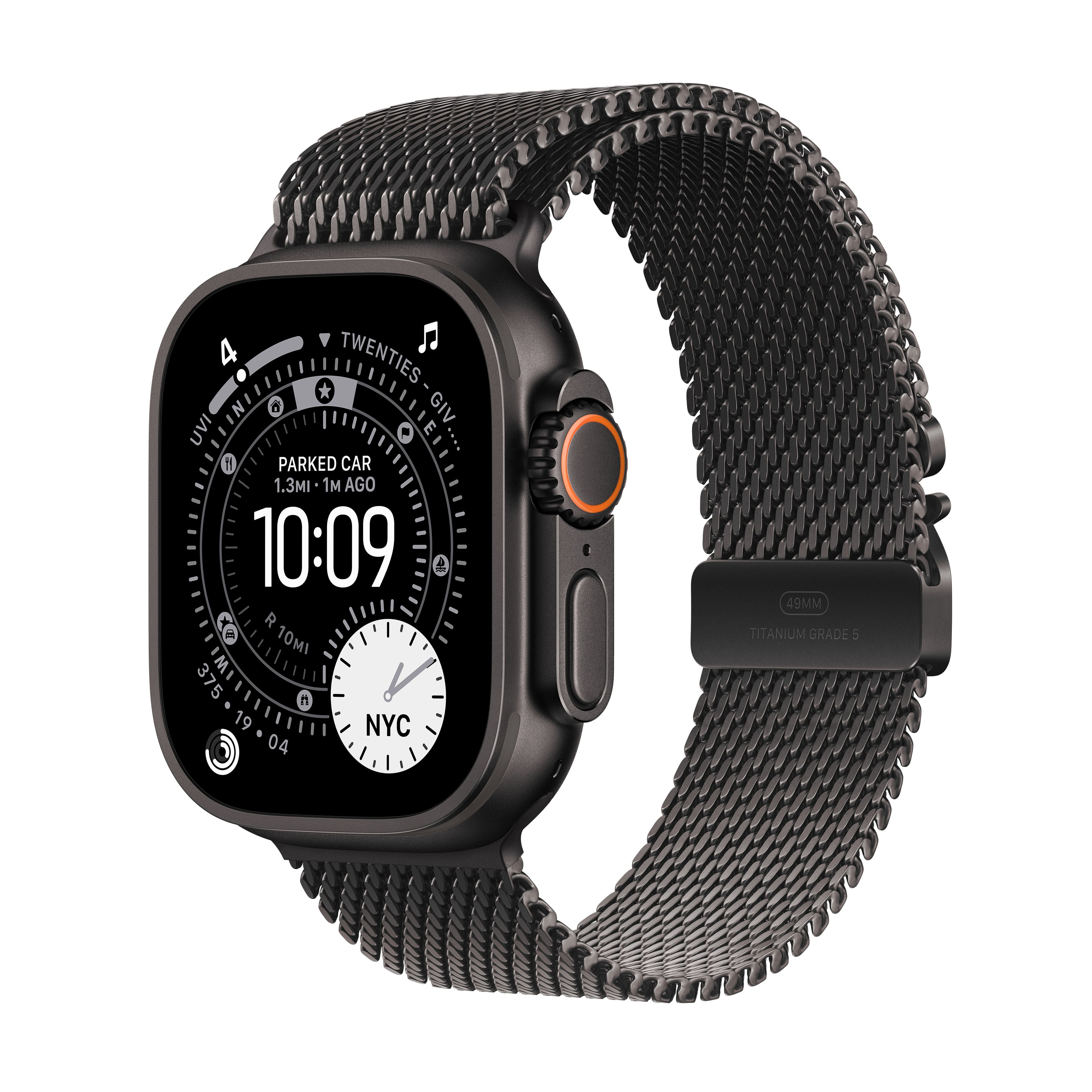 Apple Watch Ultra 3 GPS + Cellular (Black Titanium Case, Black Titanium Milanese Loop, 49mm) 5mm2r