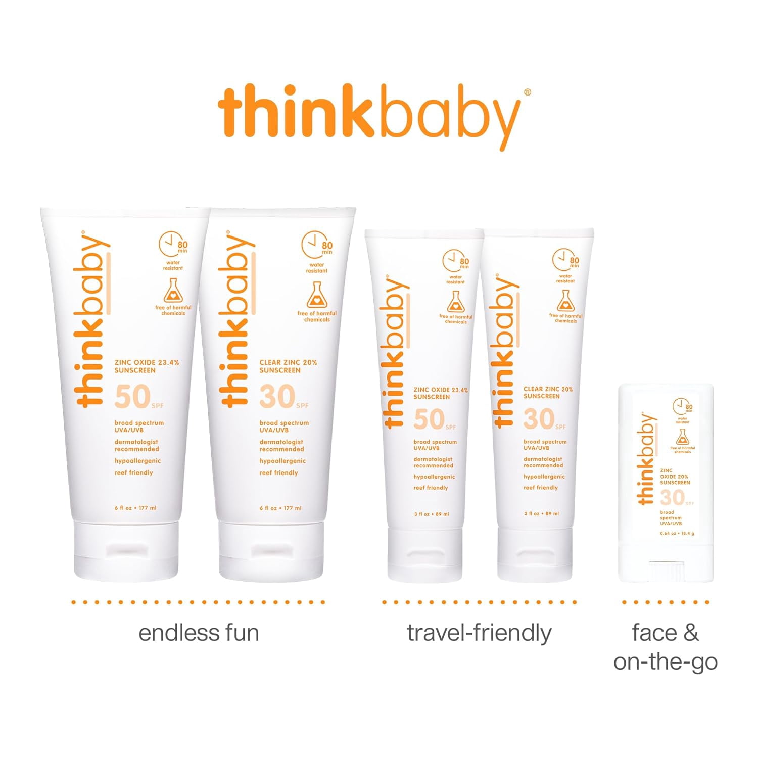 Thinkbaby Mineral Sunscreen SPF 30 Broad Spectrum UVA/UVB Protection (Clear, 6 fl oz) xpc59