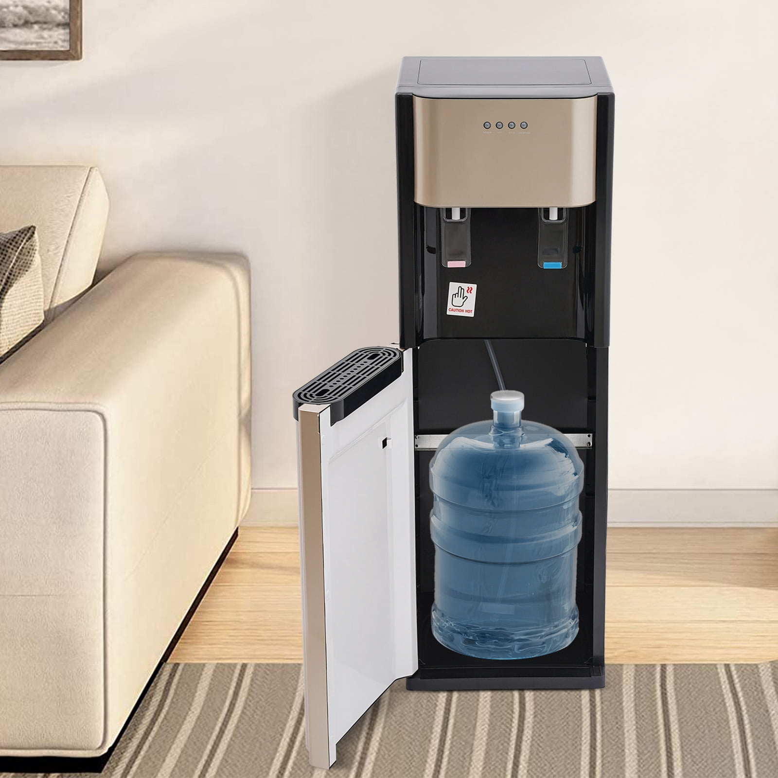 Generic Floor Standing Water Dispenser Bottom Loading Hot and Cold Drinking Machine (Gold, 5.28 Gallon) kn9u8