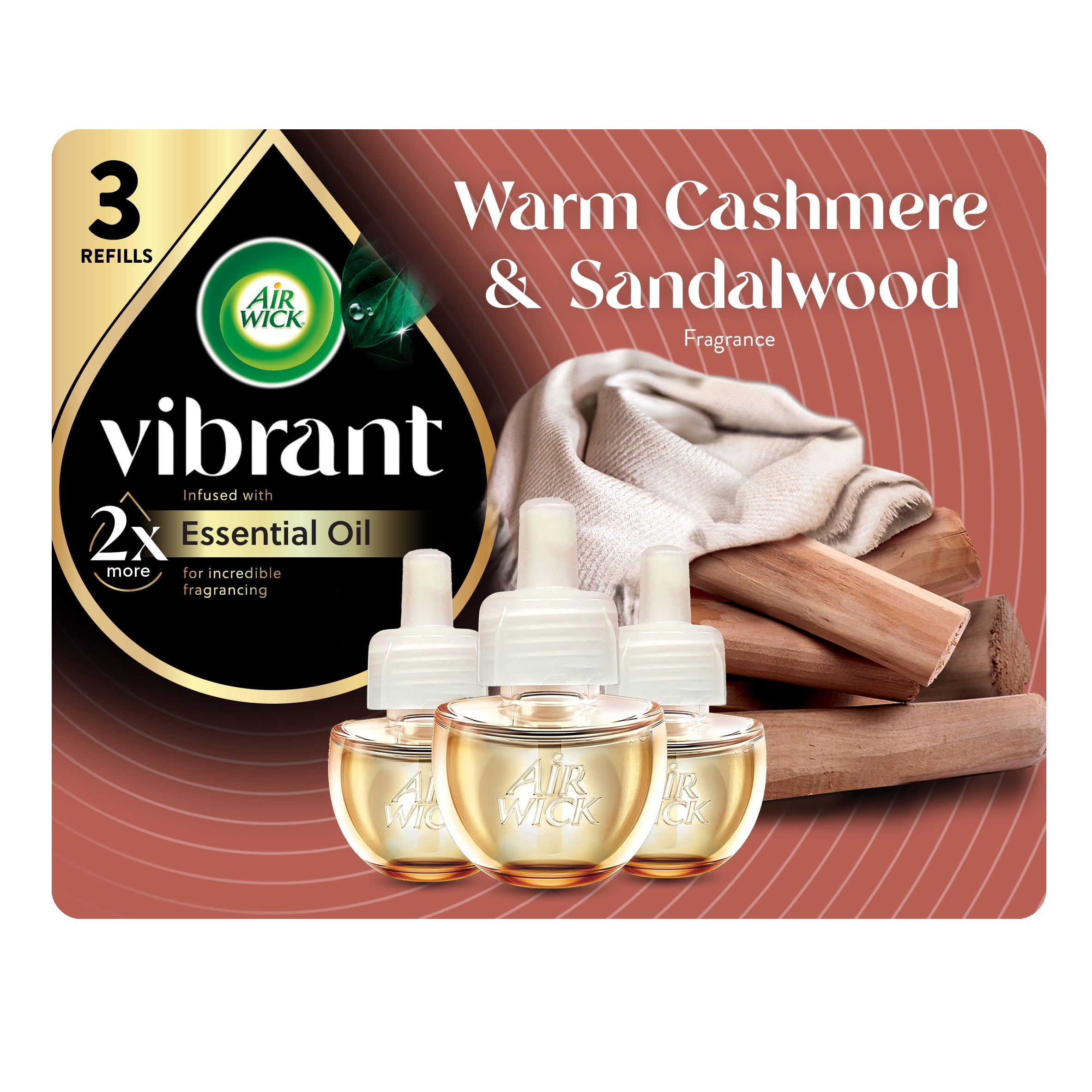 Air Wick Vibrant Plug-In Scented Oil Refills, Cashmere and Sandalwood (3 Count) u7bv0