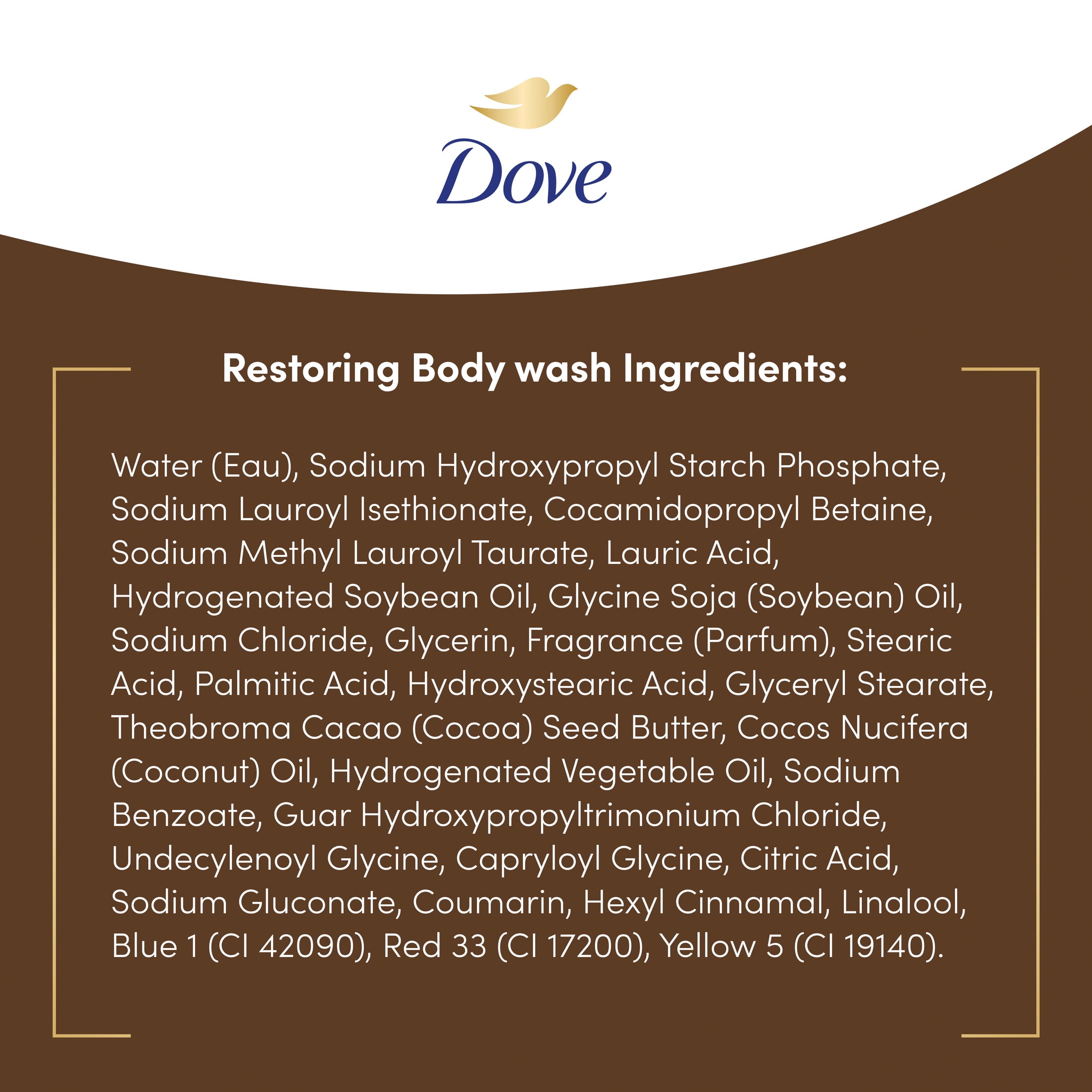 Dove Restoring Body Wash with Coconut and Cocoa Butter, Moisturizing Skin Cleanser (30.6 fl oz) fhi3w