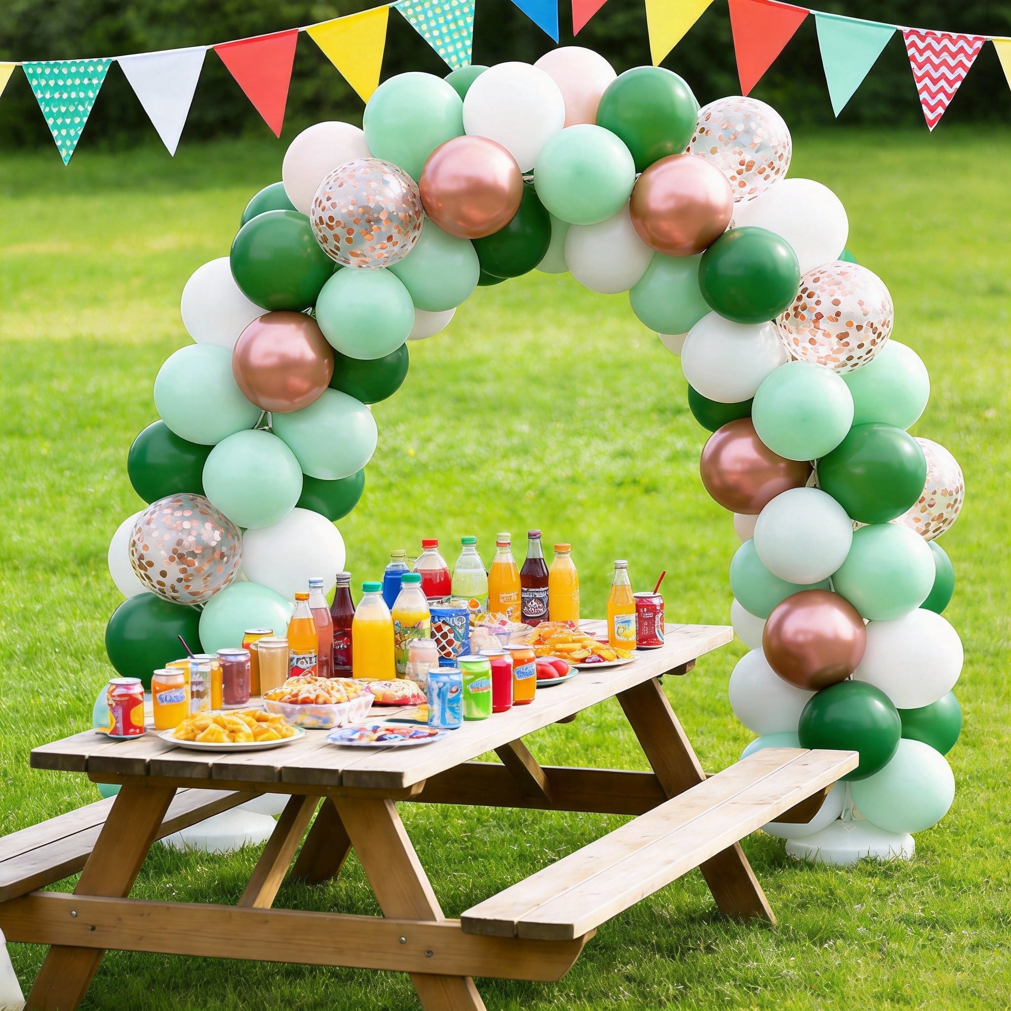 Qiameng Sage Green and Metallic Rose Gold Balloon Arch Kit (70 Pieces, 12 in) o5p5k