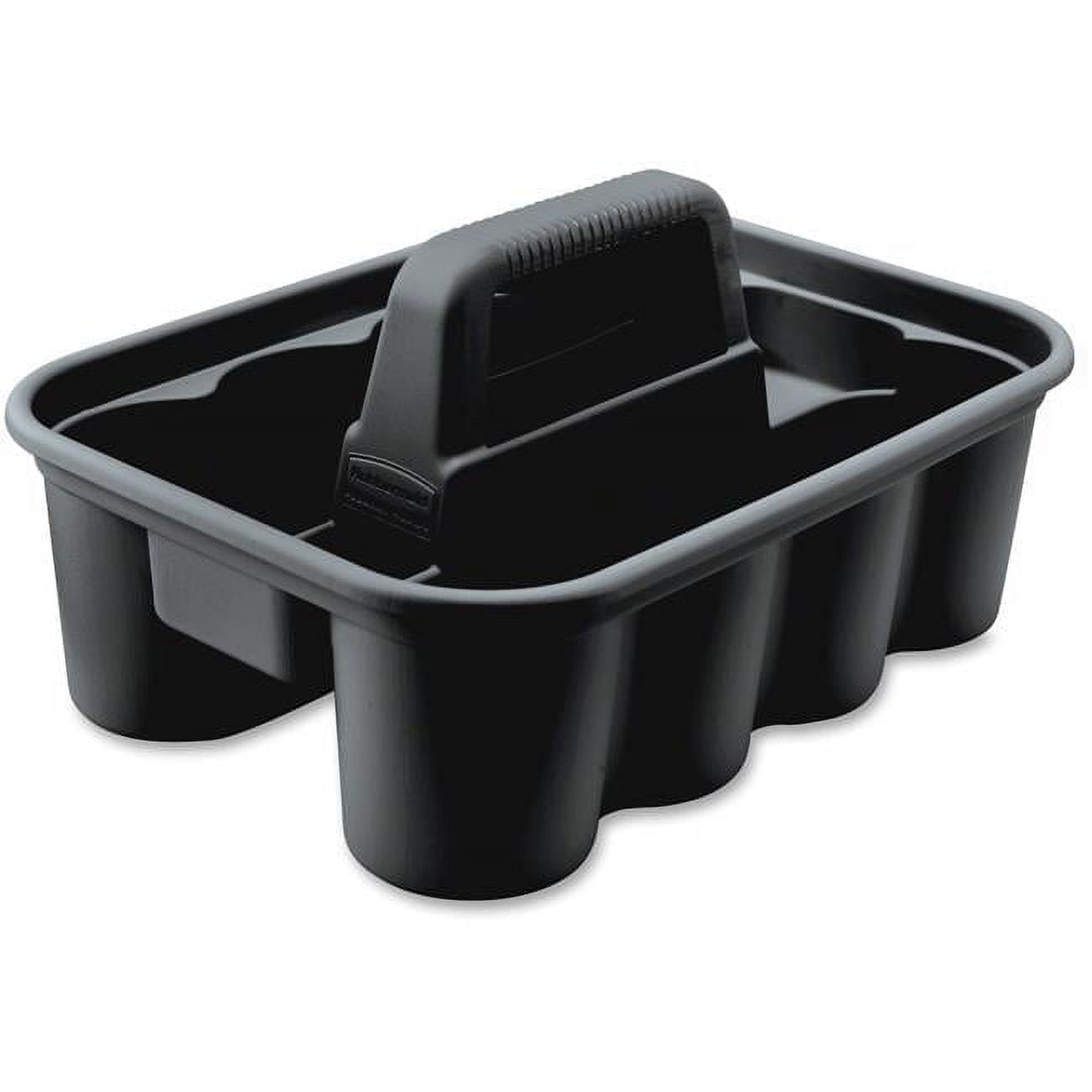 Rubbermaid Commercial Products Deluxe Carry Caddy, Heavy-Duty Cleaning Supply Organizer (Black, 15 in x 11 in x 7 in) r2z9h