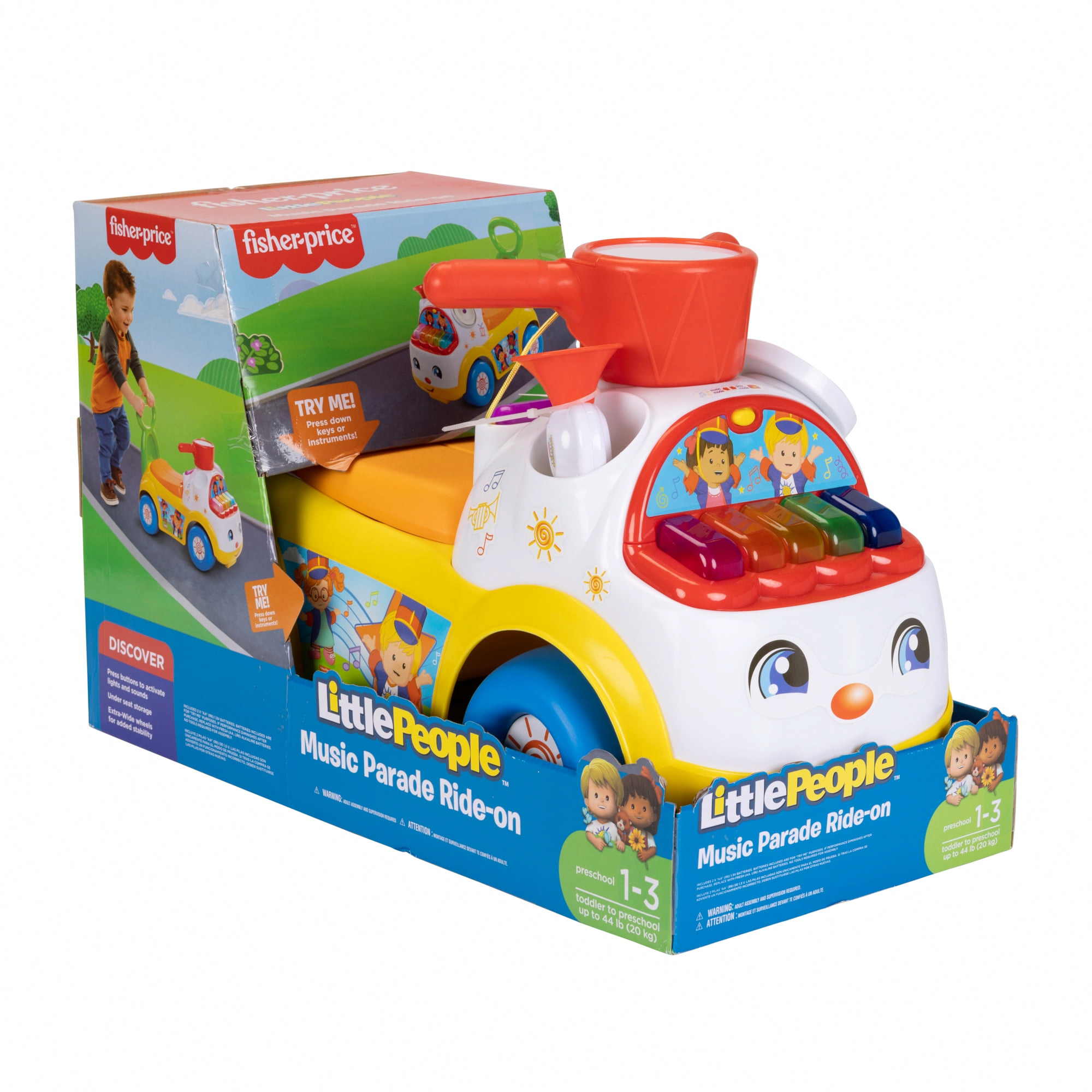 Fisher-Price Little People Music Parade Ride-On Toy with Lights and Sounds (White, 1 Pack) 9s3ht