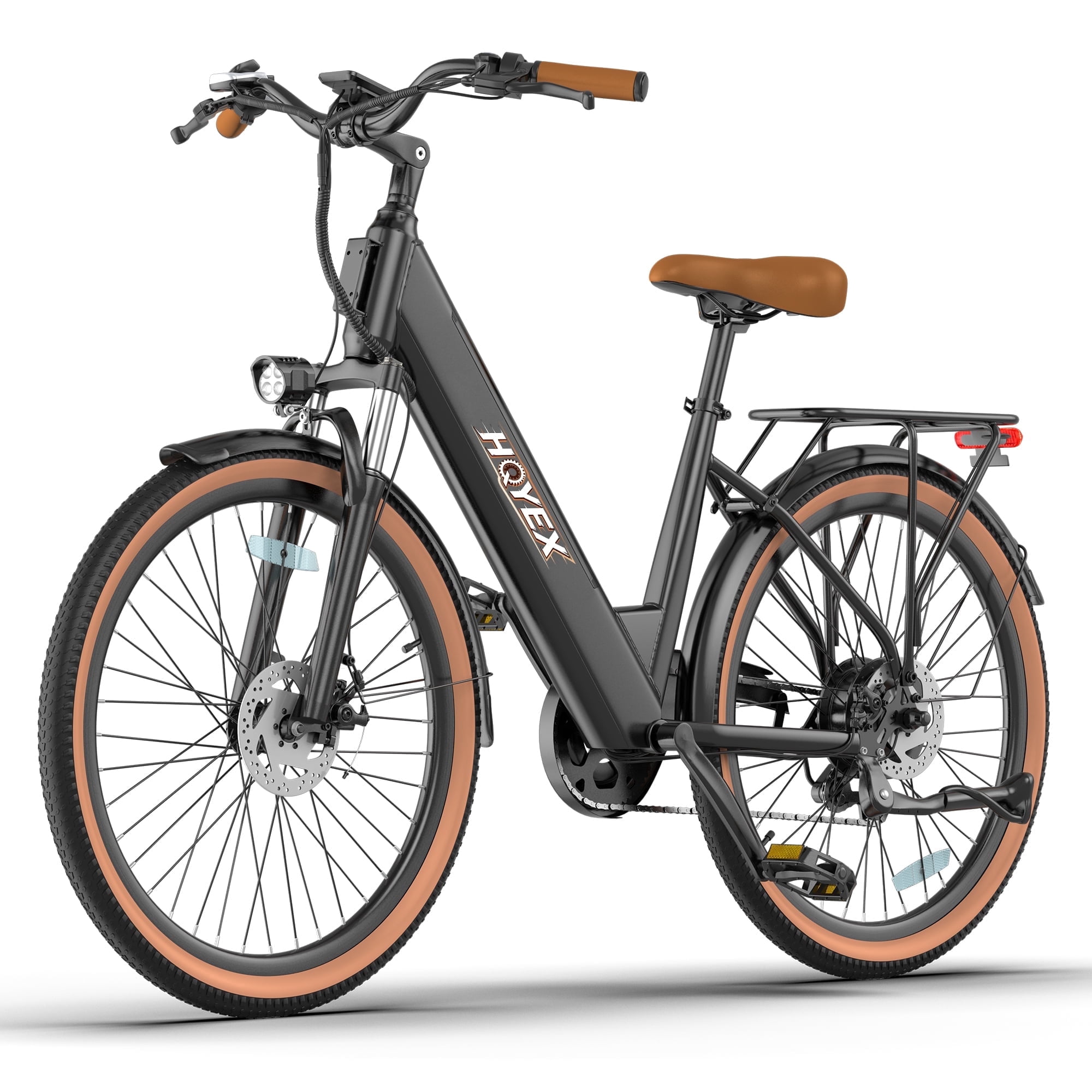 HQYEX HQ26 Electric Bike, 1500W Brushless Motor, 48V 11AH Removable Battery, 7-Speed City Commuter (Black, 26 in) l87uo