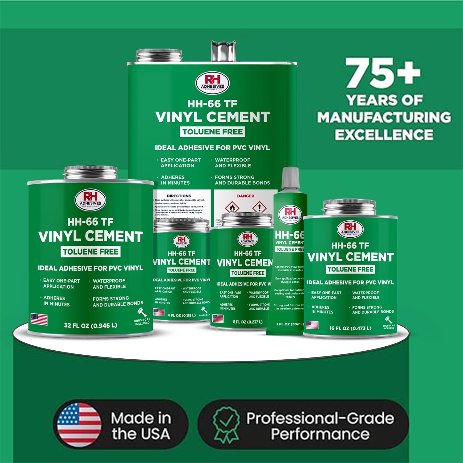 RH Adhesives HH-66 Toluene Free Vinyl Cement (Clear, 4 oz) zng1b