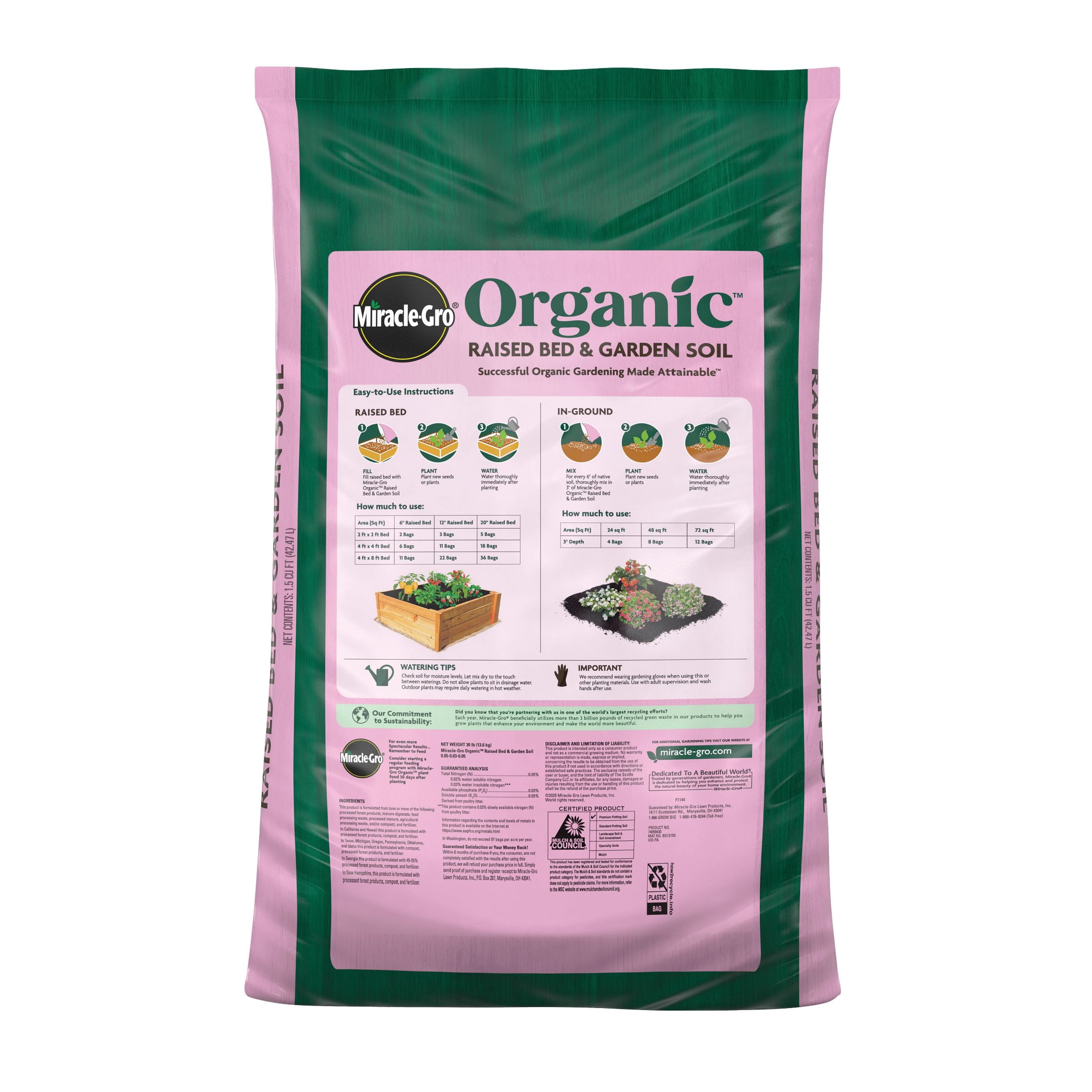 Miracle-Gro Organic Raised Bed and Garden Soil (1.5 cu ft) hobho