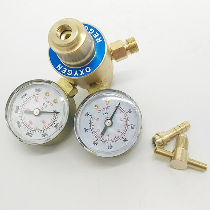 iMeshbean Dual Gauge Oxygen and Acetylene Regulator Set for Welding and Cutting (Solid Brass, CGA540 and CGA200 Fittings) orpr6