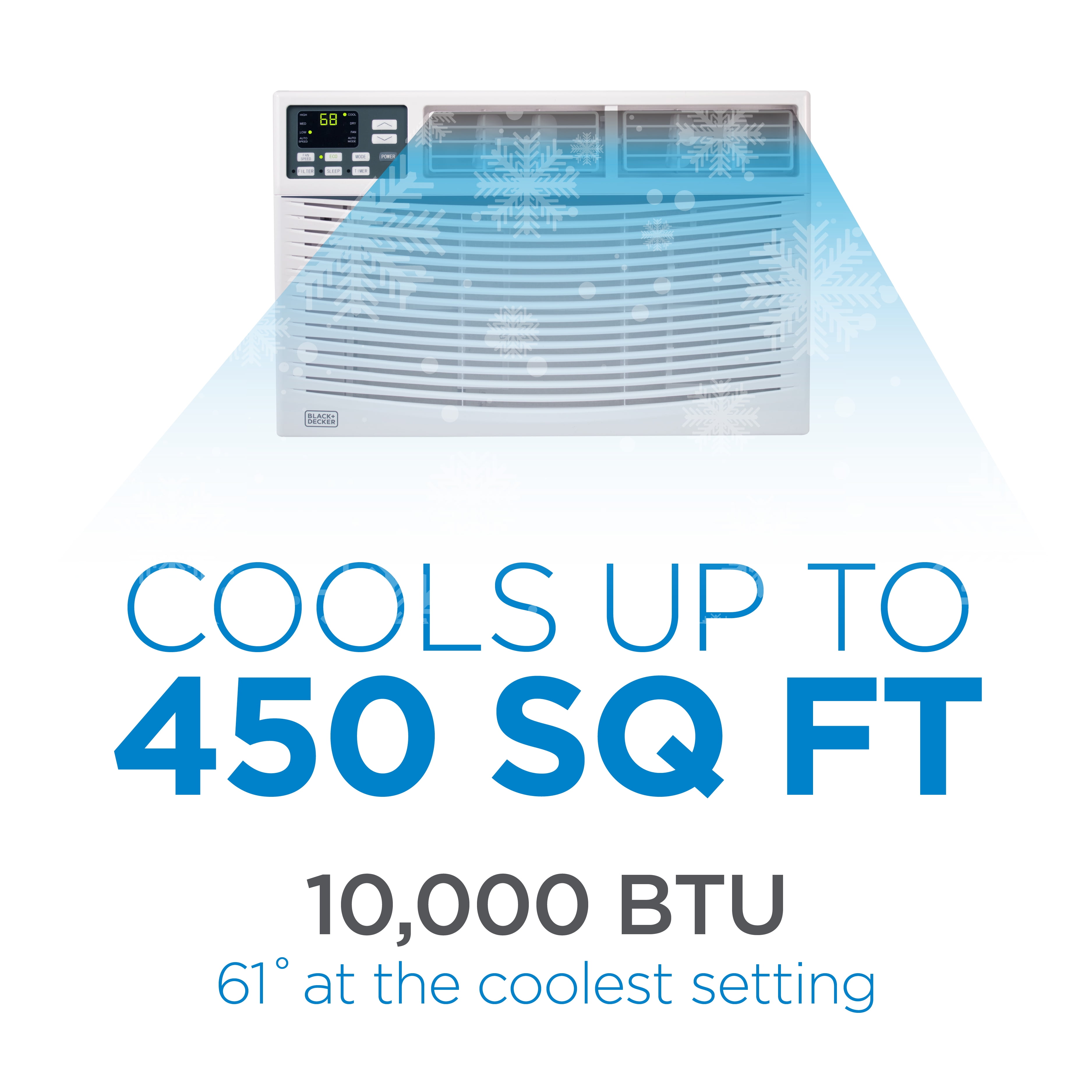 BLACK+DECKER 10,000 BTU Window Air Conditioner (White, 450 Sq Ft Coverage) 5ibq6