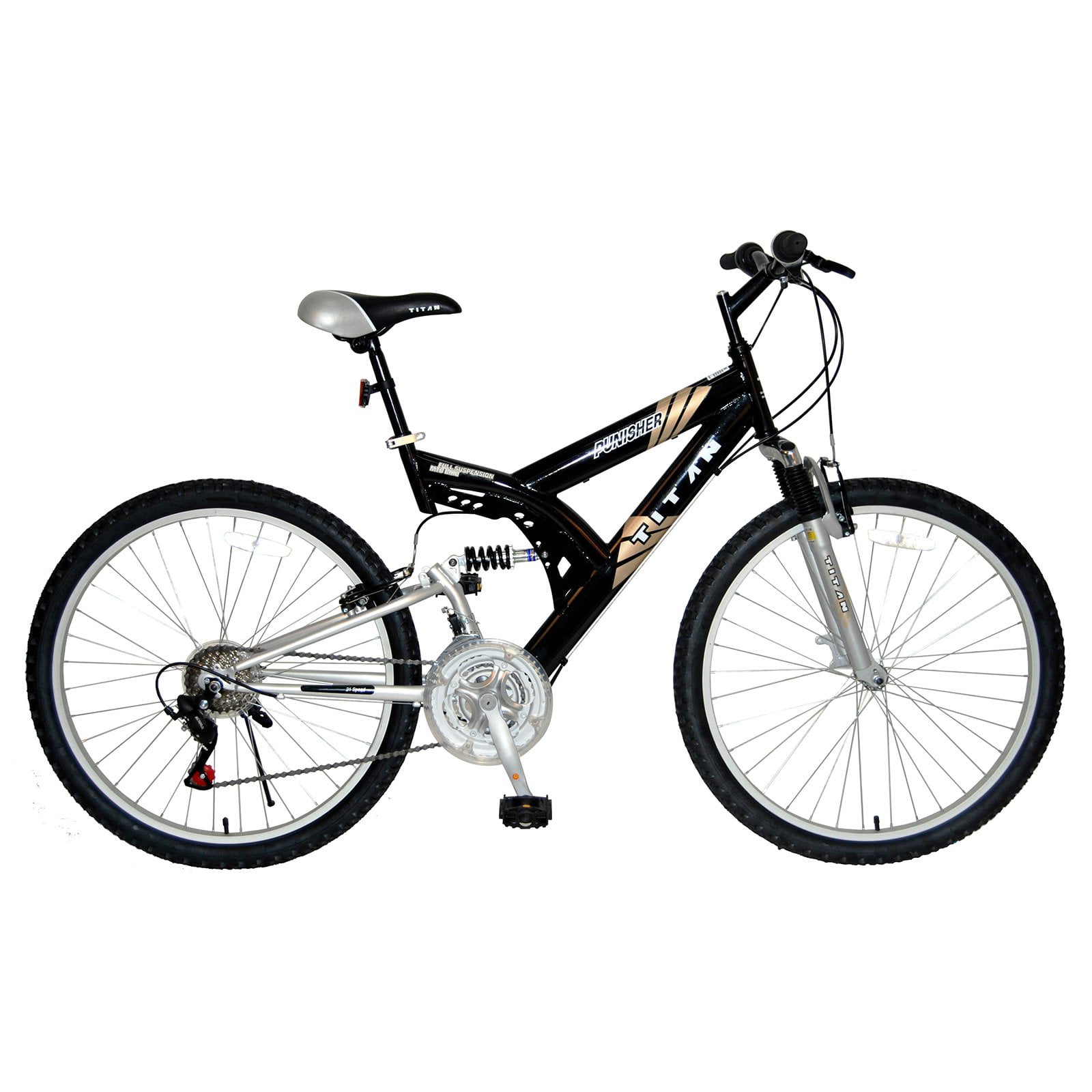 Titan Punisher Dual-Suspension Mountain Bike (Black, 26 in) a7r70
