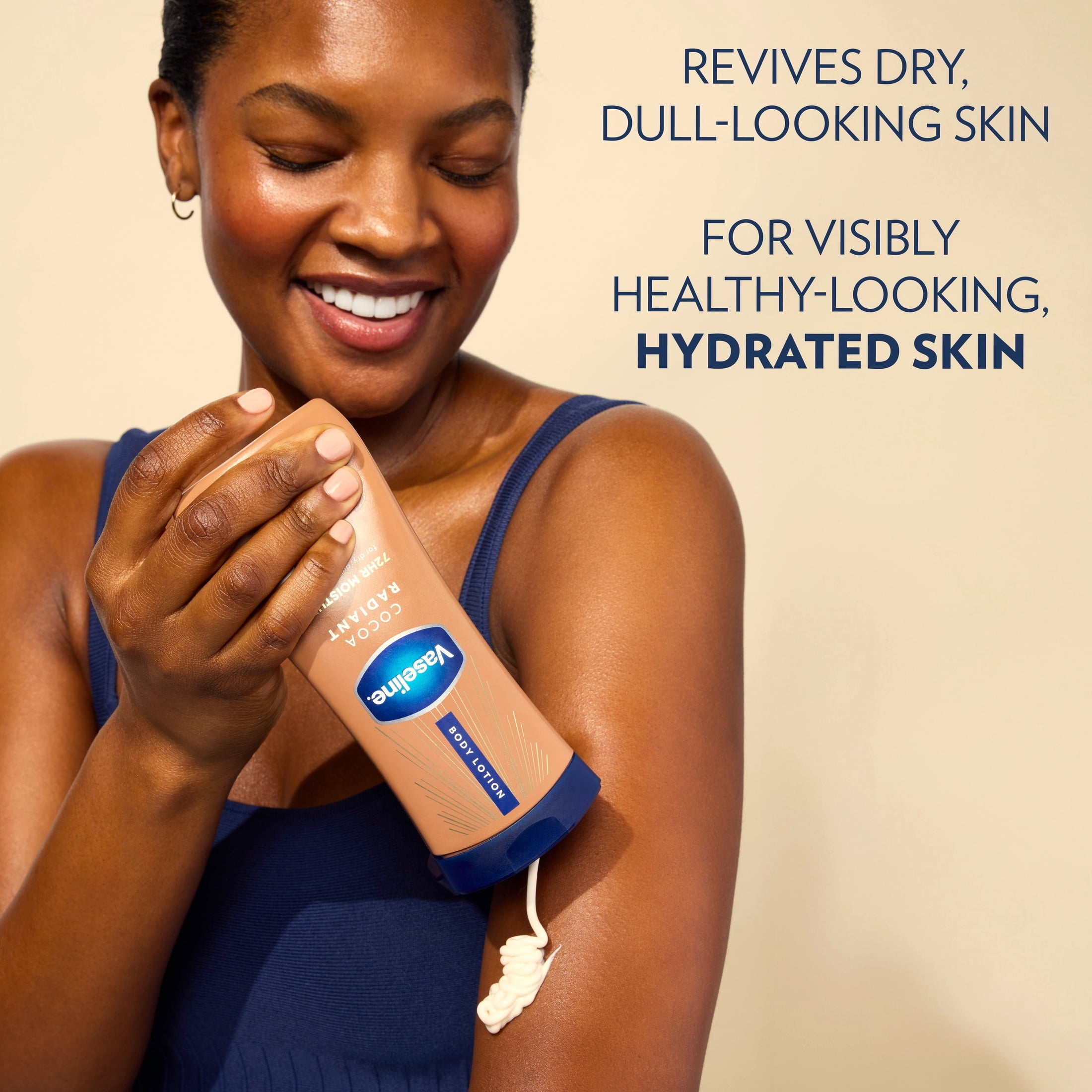 Vaseline Intensive Care Cocoa Radiant Body Lotion for Dry Skin with Pure Cocoa Butter and Hydrating Lipids (10 fl oz) tgxve