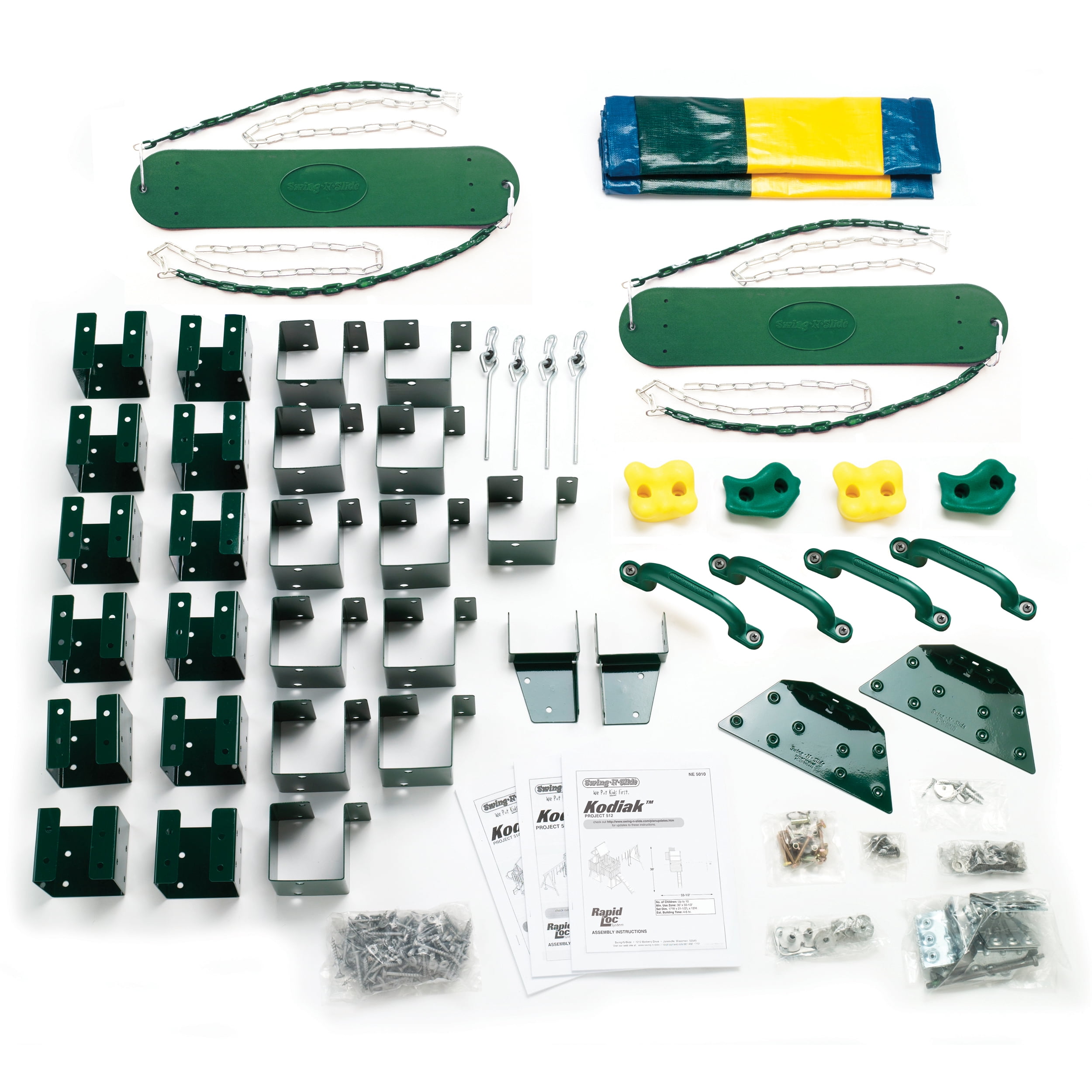 Swing-N-Slide Kodiak Swing Set Hardware Kit (DIY Outdoor Playset Components, 21.5 ft x 17 ft x 13 ft) 68wmn
