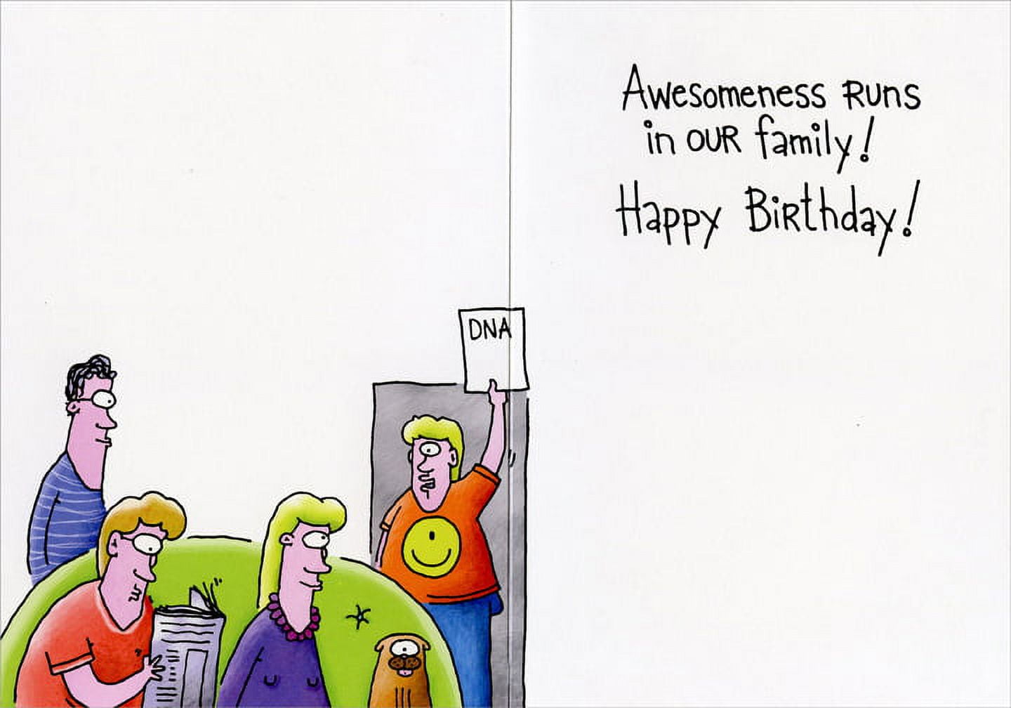 Oatmeal Studios Genetic Test Results Funny Family Birthday Greeting Card (Red, 5 x 7 in) ad2jd