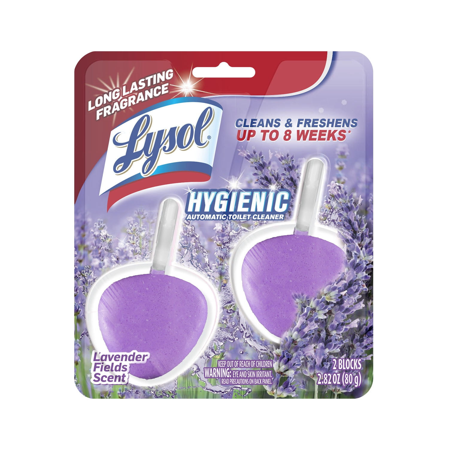 Lysol Automatic In-The-Bowl Toilet Cleaner, Lavender Fields Scent, Long-Lasting Freshness (2 Count) 48re0