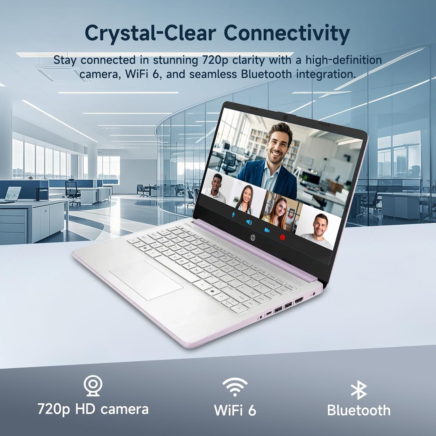 HP 14 Inch HD Laptop (Intel Celeron N150, 16GB RAM, 128GB eMMC, Windows 11 Home, Anti-Glare Display, 3.24 lbs) 4mlnr