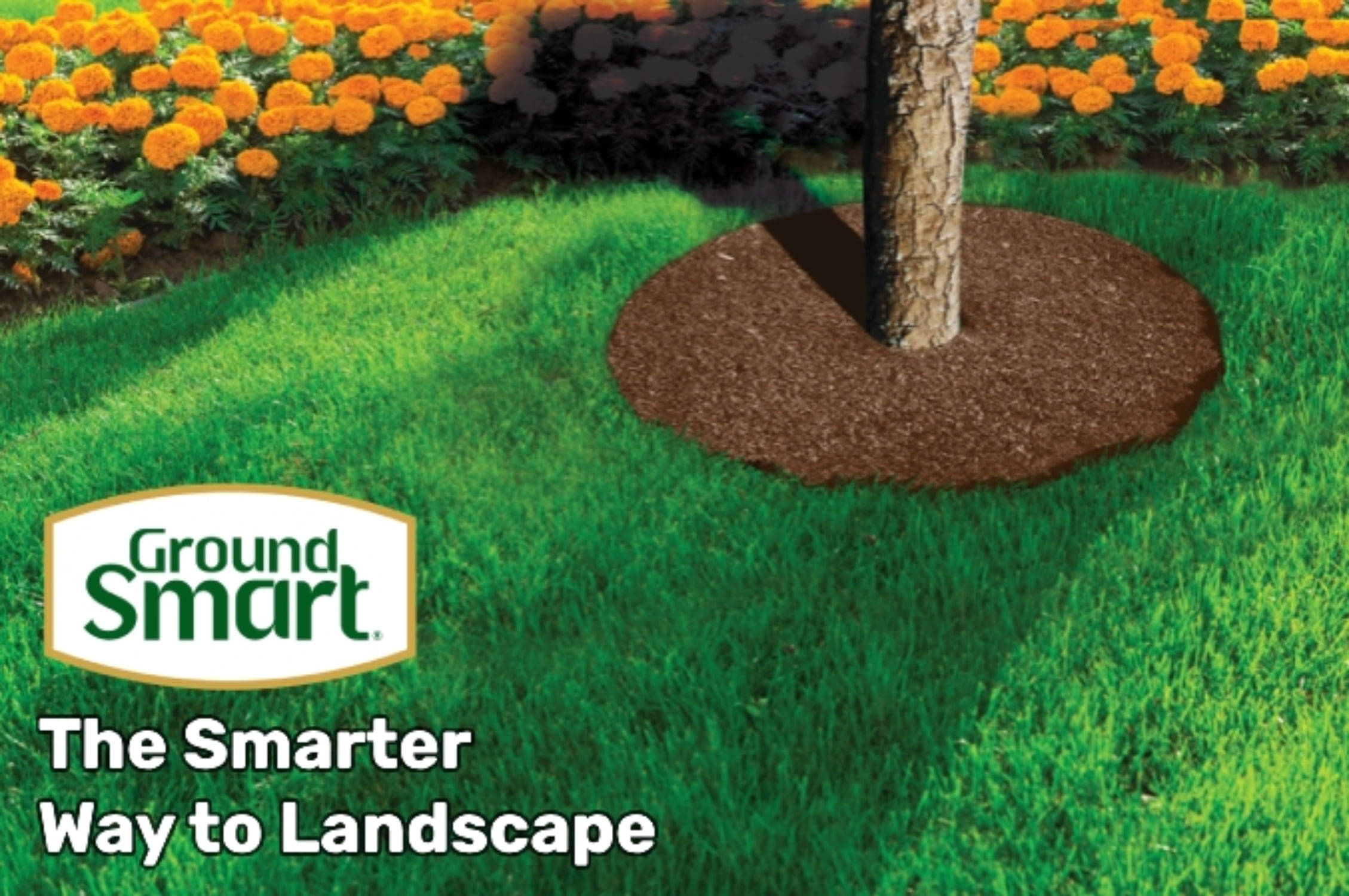GroundSmart Rubber Mulch Tree Ring, Weed Barrier and Erosion Control (Brown, 24 in, 3 Pack) al311
