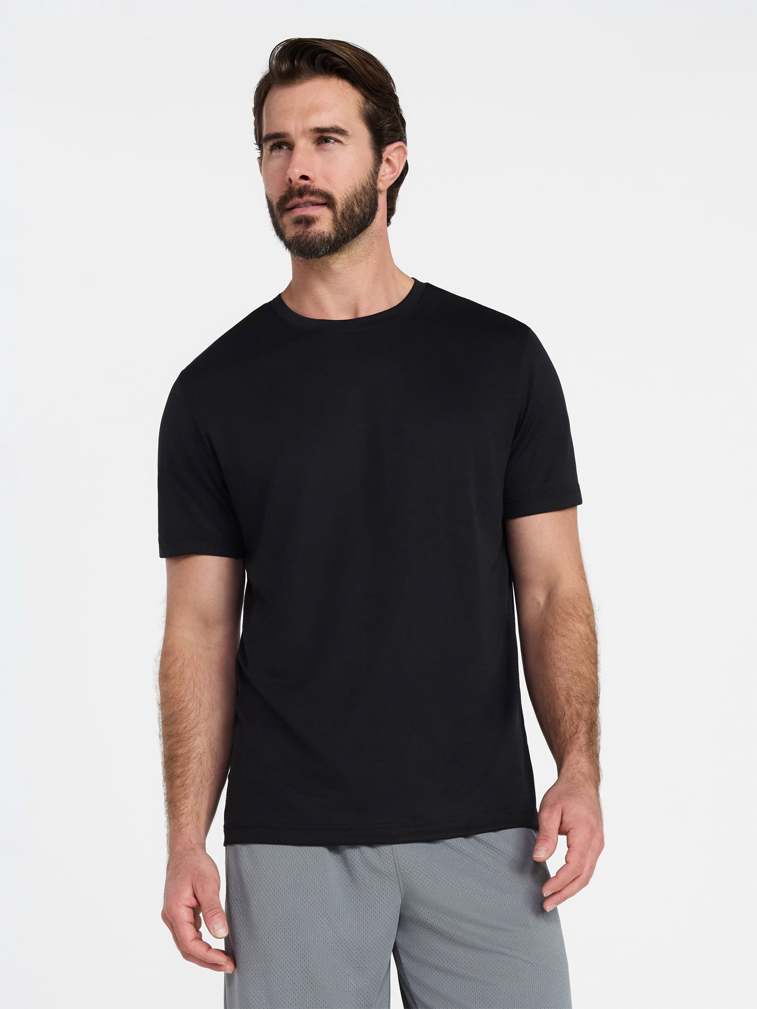 Athletic Works Men's Core Active Tee Moisture-Wicking Short Sleeve Performance Shirt (Black, XS) huhf1