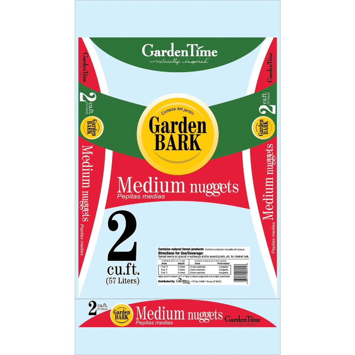 GRO-WELL Garden Time Decorative Bark Mulch Nuggets (Natural Brown, 8 Pack) e731e