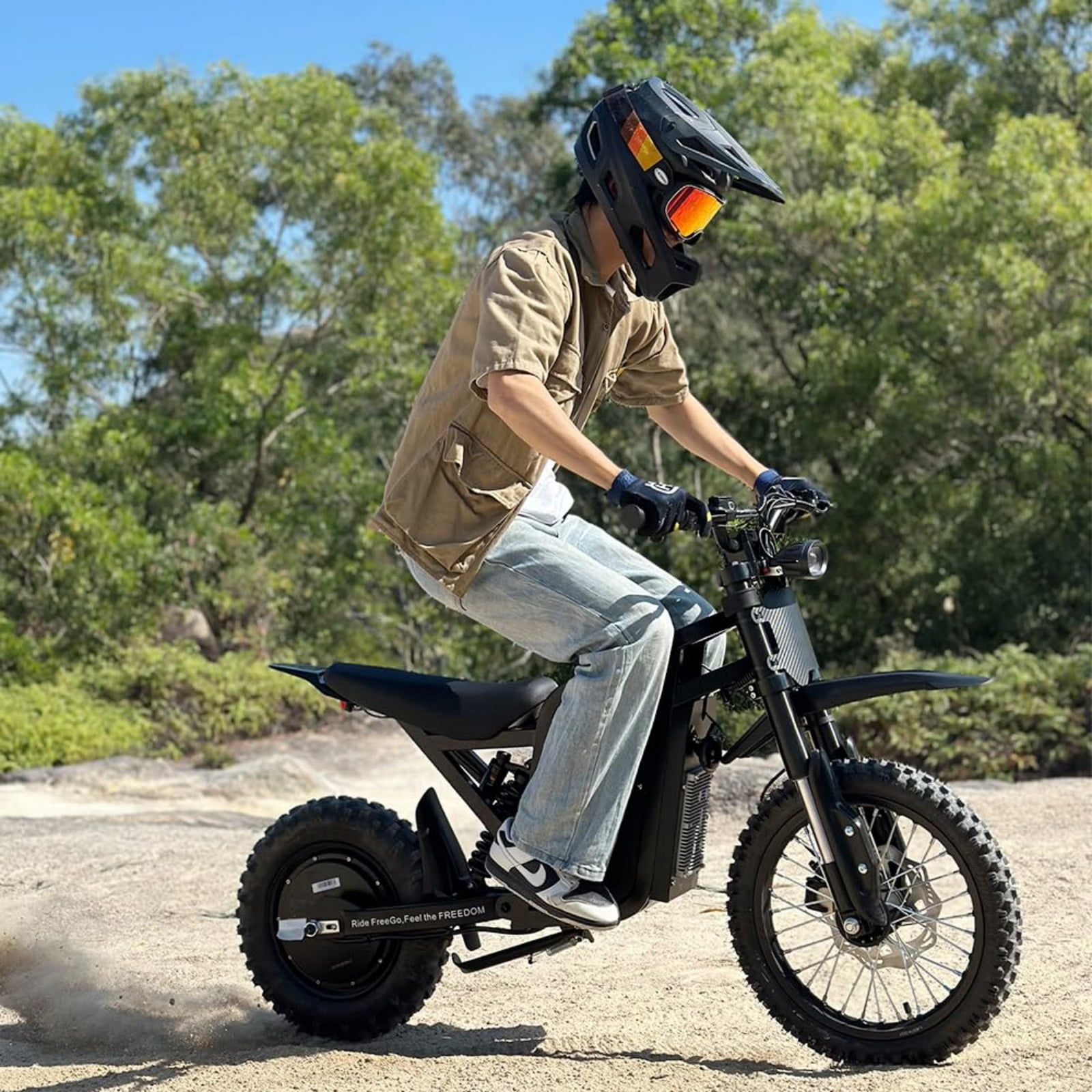 Freego X0 Electric Mountain Bike, High-Performance Off-Road E-Bike with 3600W Motor (Black, 60V 23Ah Battery) ua03g