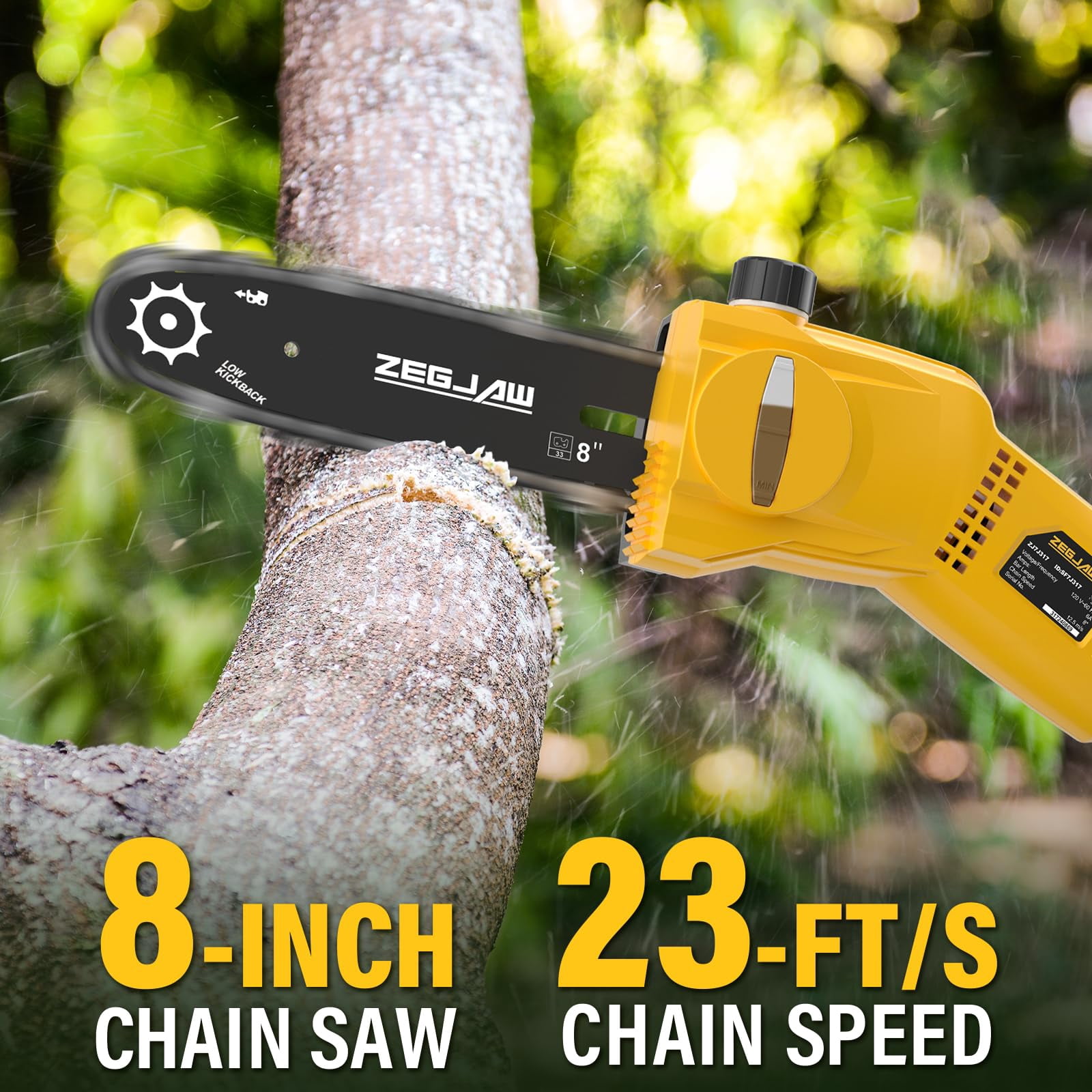 ZEGJAW Electric Pole Saw, 6 Amp Corded Tree Trimmer with 8 in Bar, 13 ft Extended Reach (Orange, 7.3 lb) 11quy