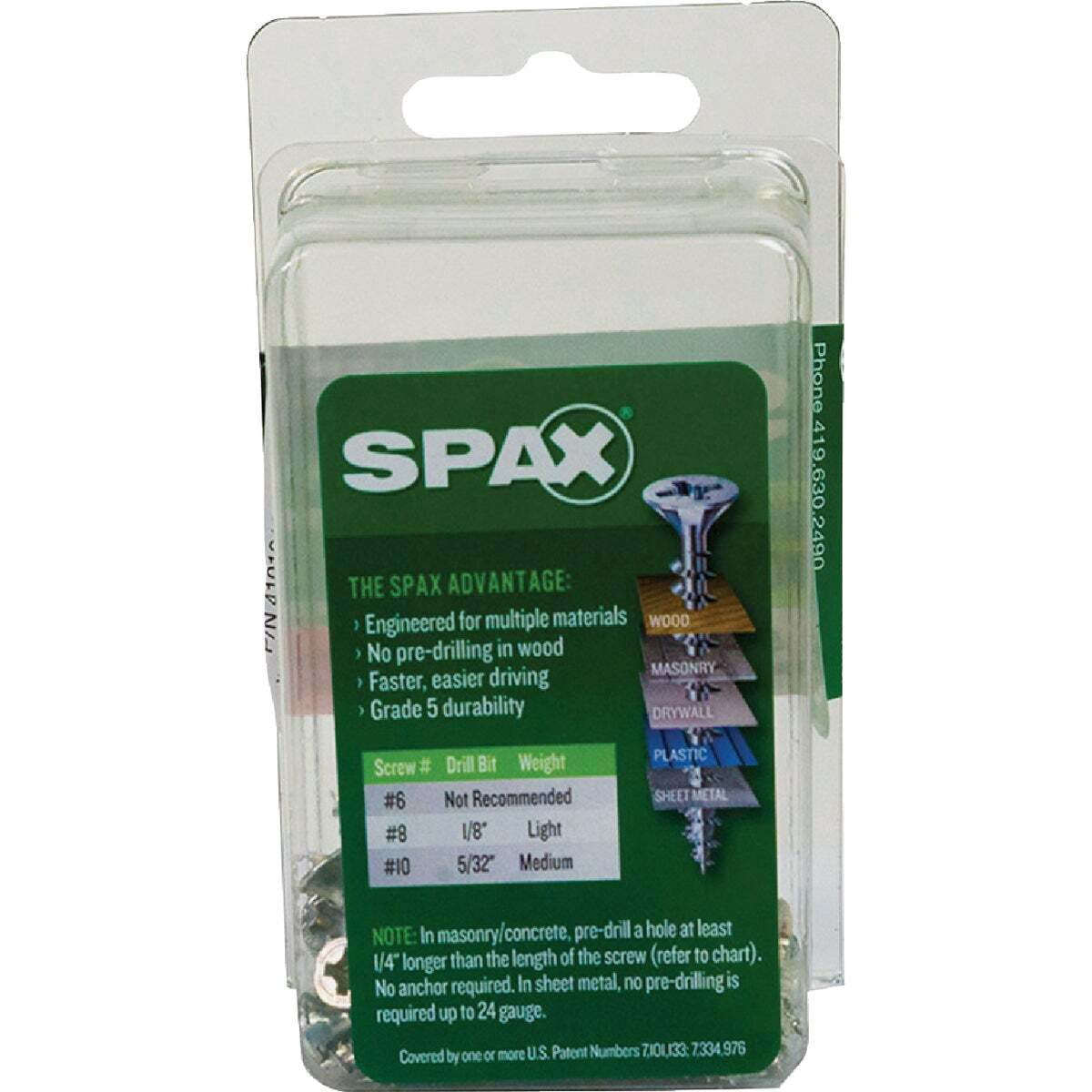 SPAX Multi-Purpose Flat Head Screws, Zinc-Plated Steel, Self-Tapping (Silver, 40 Pack, 1 in) ba2a6