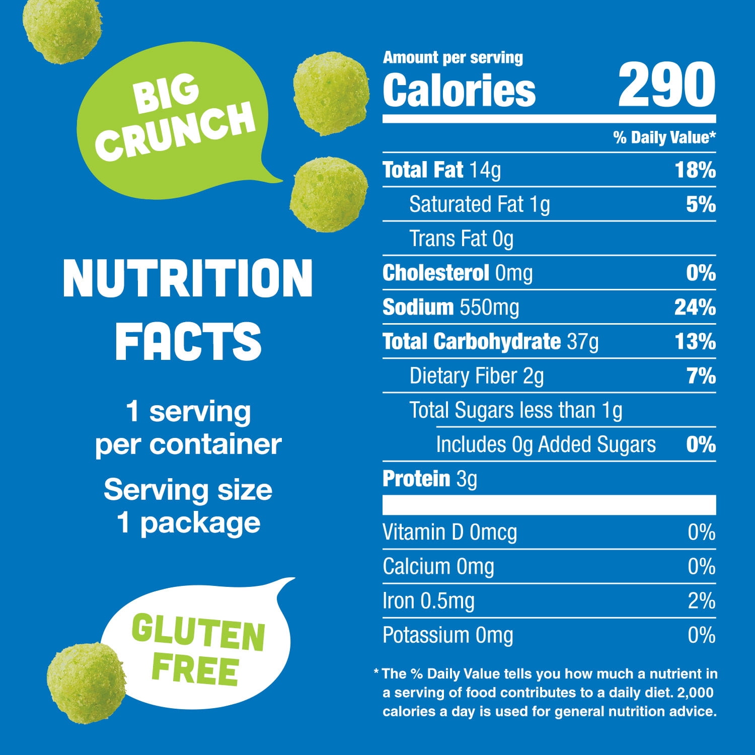 Vlasic Pickle Balls Dill Pickle Flavored Corn Puffs Crunchy Snack (2 oz) 6ibeb