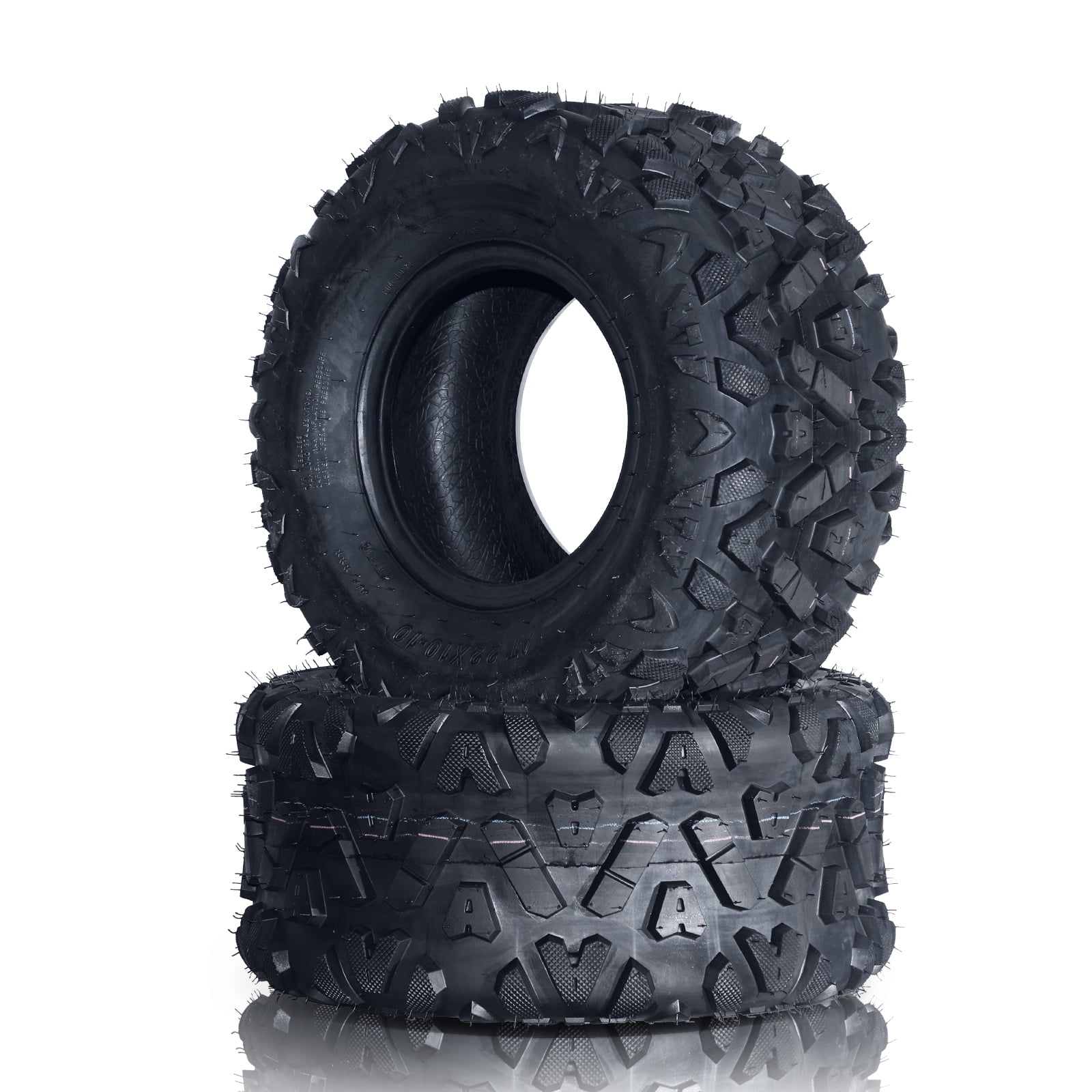 Ktaxon ATV UTV All Terrain Tires 4 Ply Tubeless Directional Knobby Trail Tires (Set of 2, 22x10-10) wm8m3