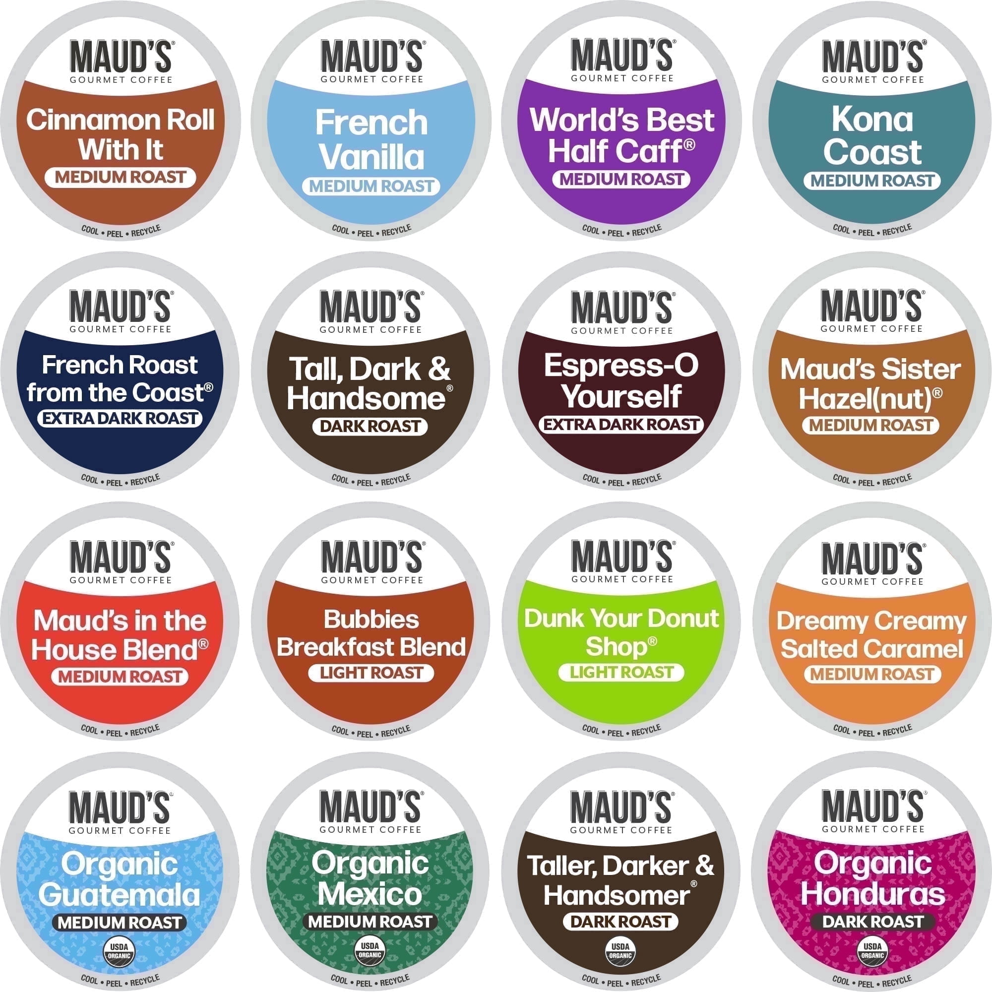 Maud's Coffee Lover's Variety Pack, 100% Arabica Single Serve Coffee Pods (16 Blend Variety, 40 Count) oz4nk