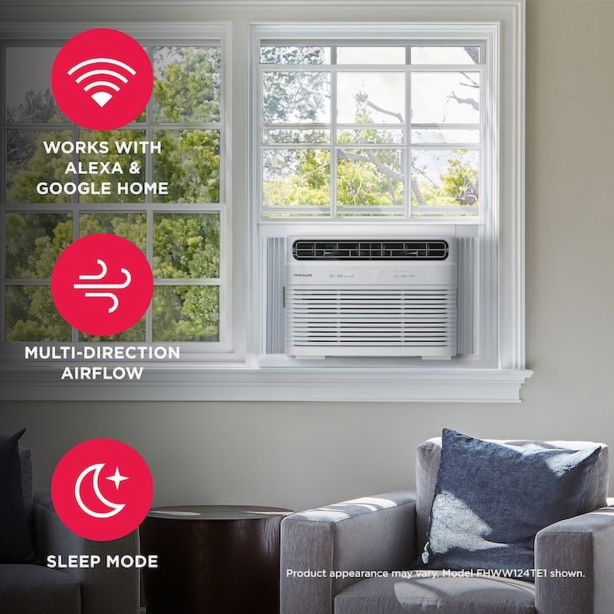 Frigidaire 8,000 BTU Smart Window Air Conditioner with Wi-Fi (White, 350 Sq. Ft.) xijai