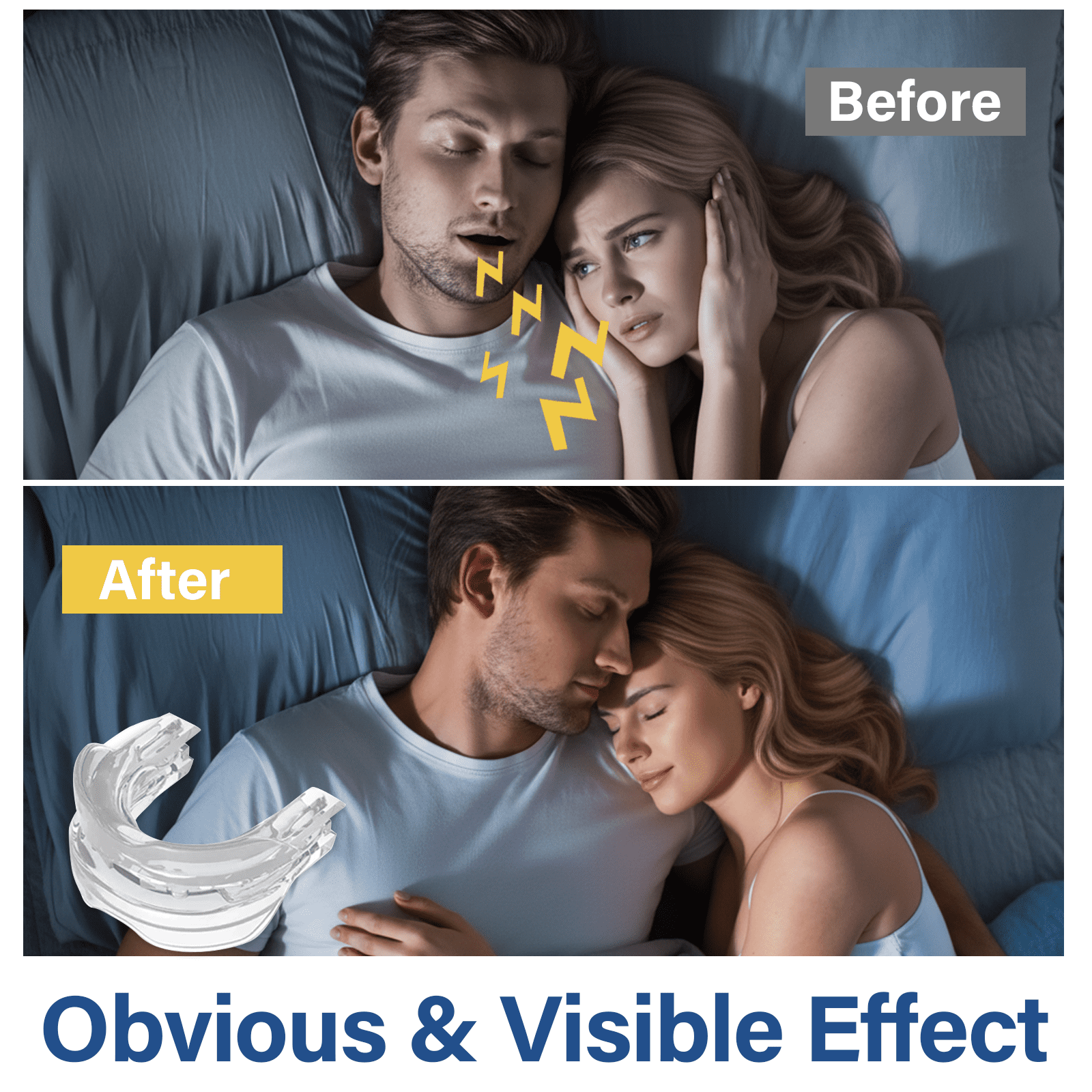CiYouc Anti-Snore Mouthpiece, Adjustable Sleep Aid Mouth Guard for Snoring Relief (White, One Size) upx2x