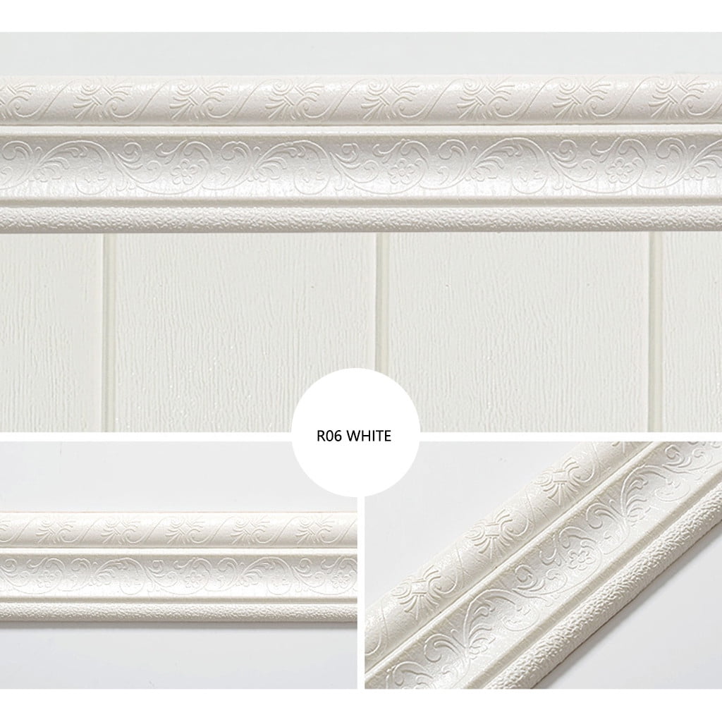 SDJMa Flexible Foam Molding Trim, Self-Adhesive 3D Wall Border for Home Decor (Black, 93 in x 3 in) bua7p