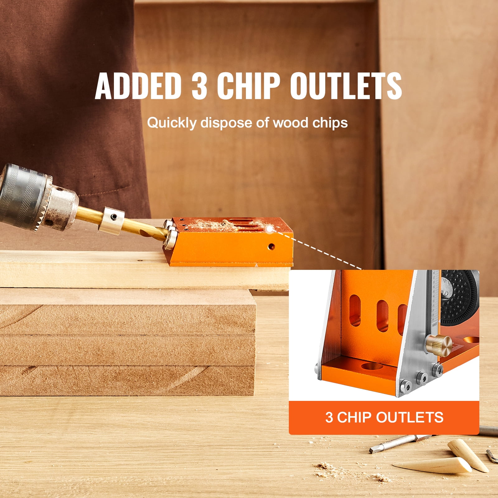 KFFKFF Pocket Hole Jig Drill System with Step Bits and Drive Bits (30 Piece Set, 4 lb) qcz82