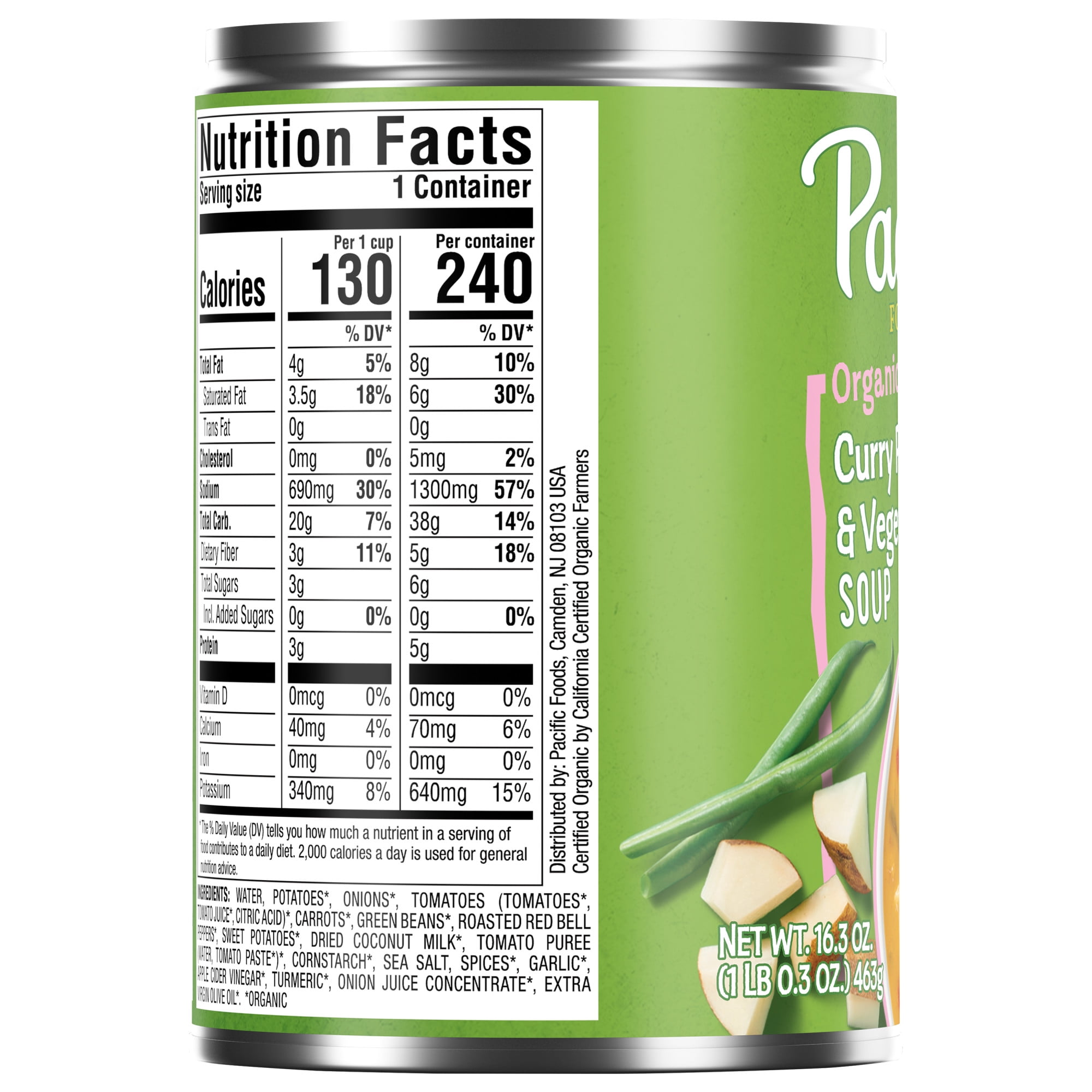 Pacific Foods Organic Curry Potato and Vegetable Soup, Plant-Based Vegan Meal (12 Pack, 16.3 oz) twsvm